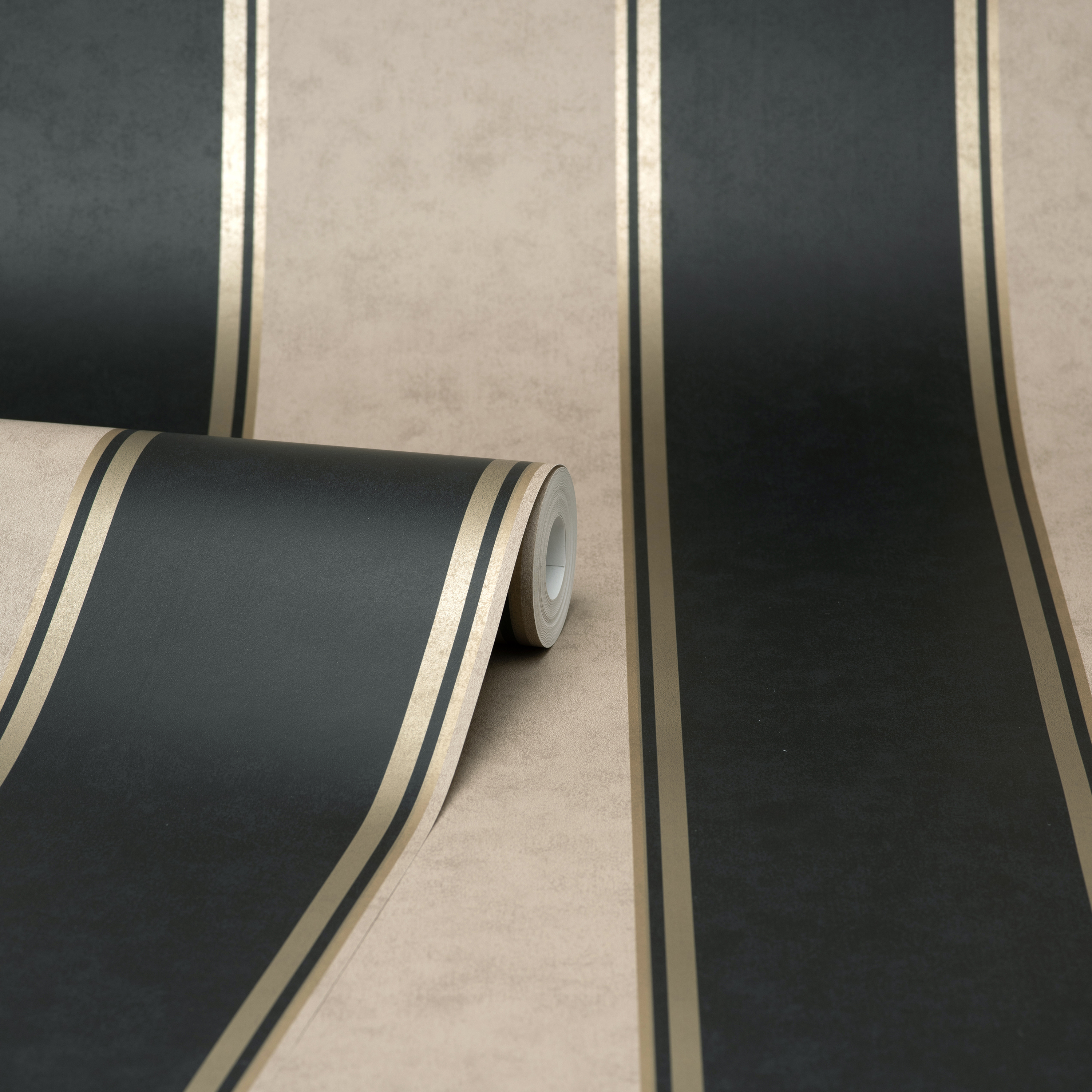 Tapet Crown Wallcoverings Archive M1707 Non Woven, Randig Svart