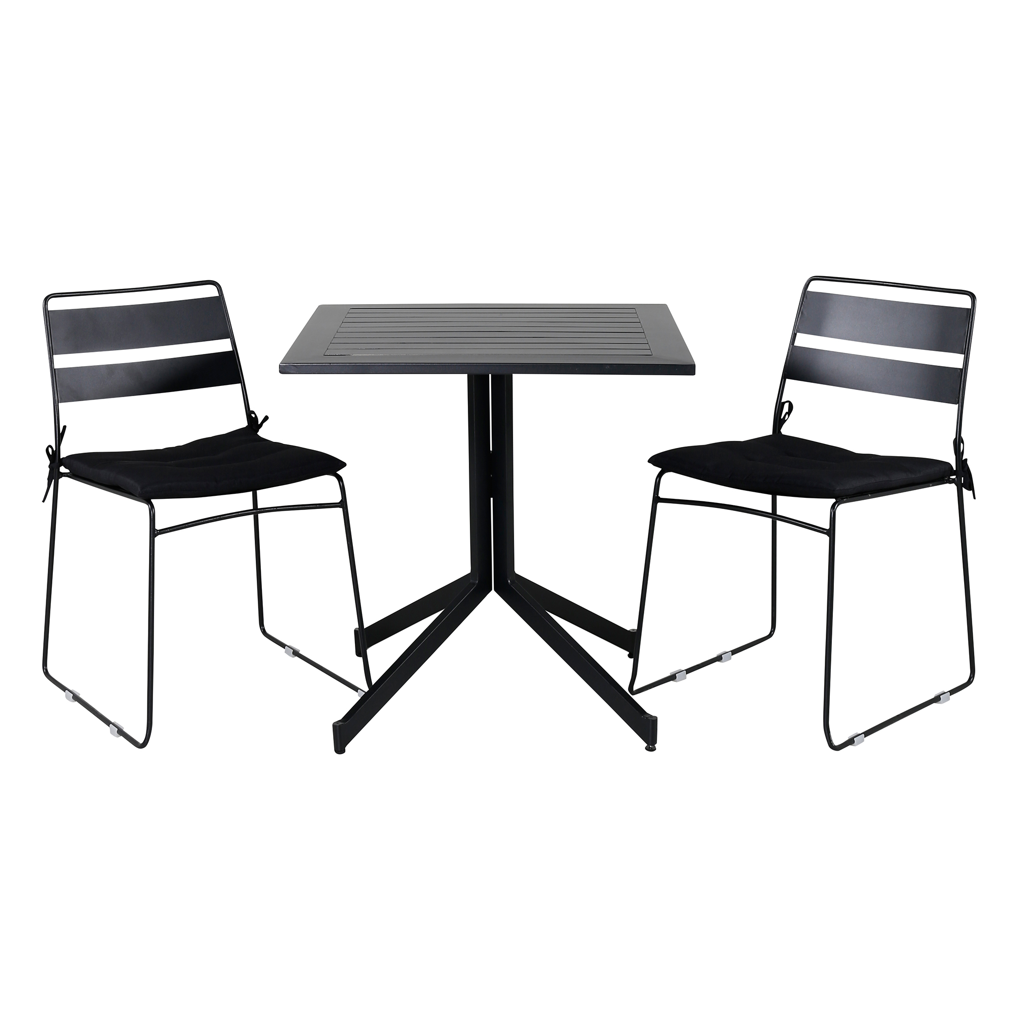 Way café table 70*70+Lina Dining Chair - Black_2 Svart
