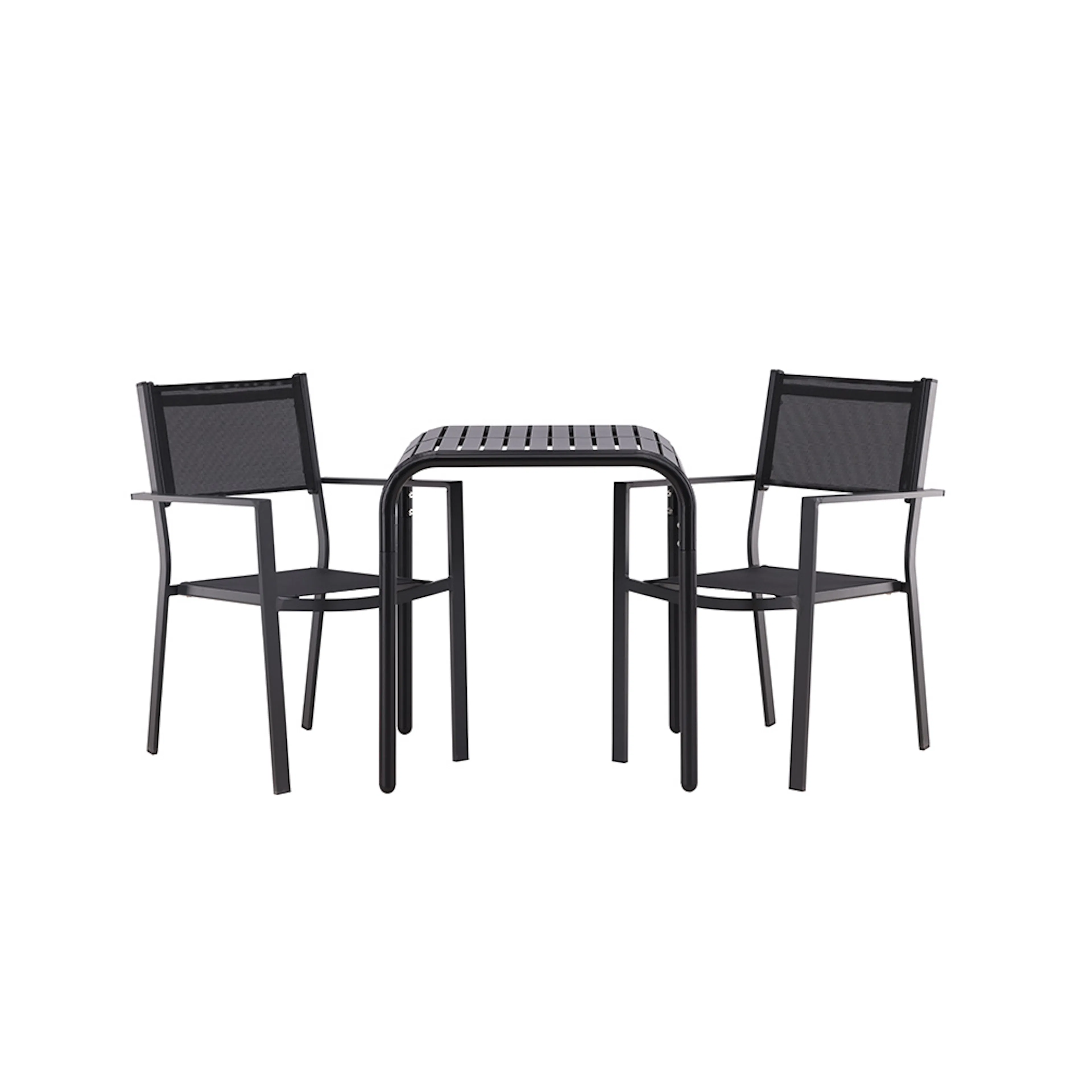 Borneo Cafetable Aluminium - Black / Kvadrat 70*70* +Copacab Svart