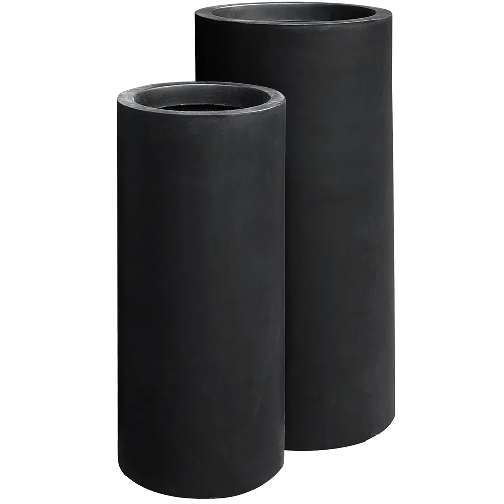 Ytterkrukor Lyfco Hög & Svart 2-pack, Fiberarmerade för Svenskt Klimat