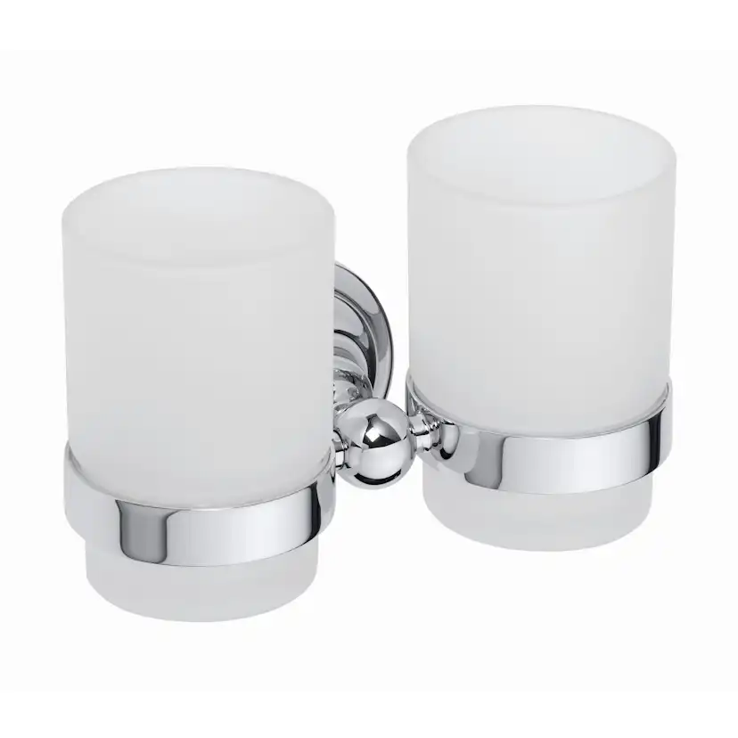 Glas med hållare, krom Krom