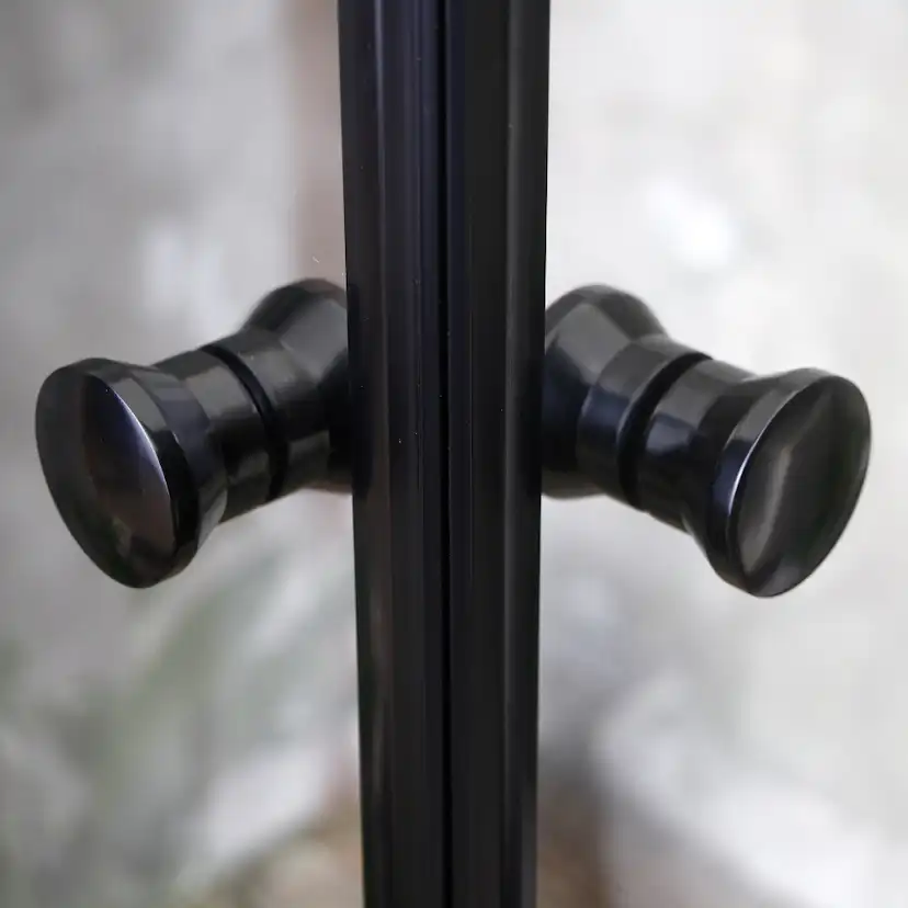 Duschhörn Bathlife Mångsidig Rund Dörr 45° Svart