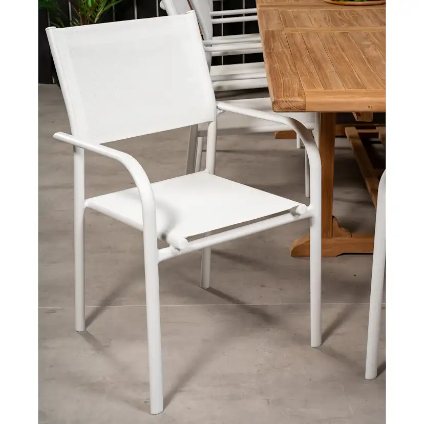 Matgrupp Venture Home Kenya 195-295x110 Teak med 10 Santorini Karmstolar