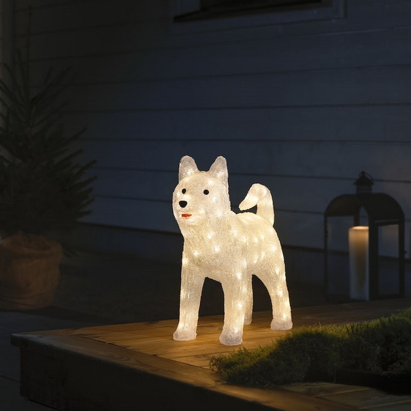 Dekorationsfigur Gnosjö Konstsmide Hund Akryl Husky 43 cm 88 LED