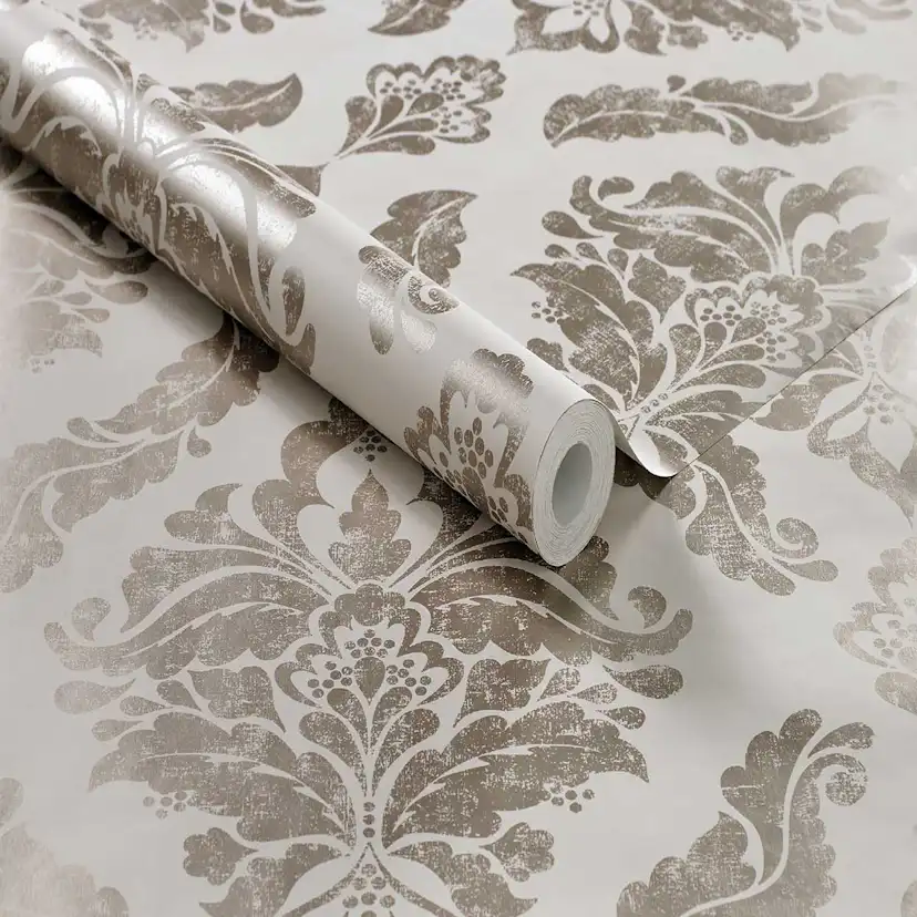 Tapet Boutique Damask Metallic Effekt Creme 104156