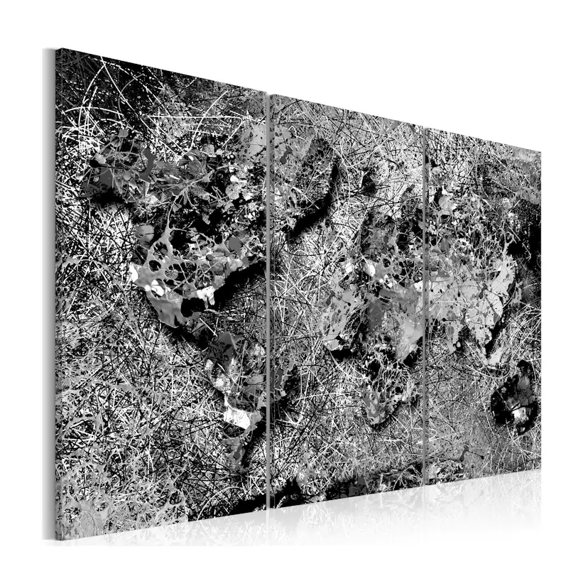 Tavla Arkiio World Map Grey Thread
