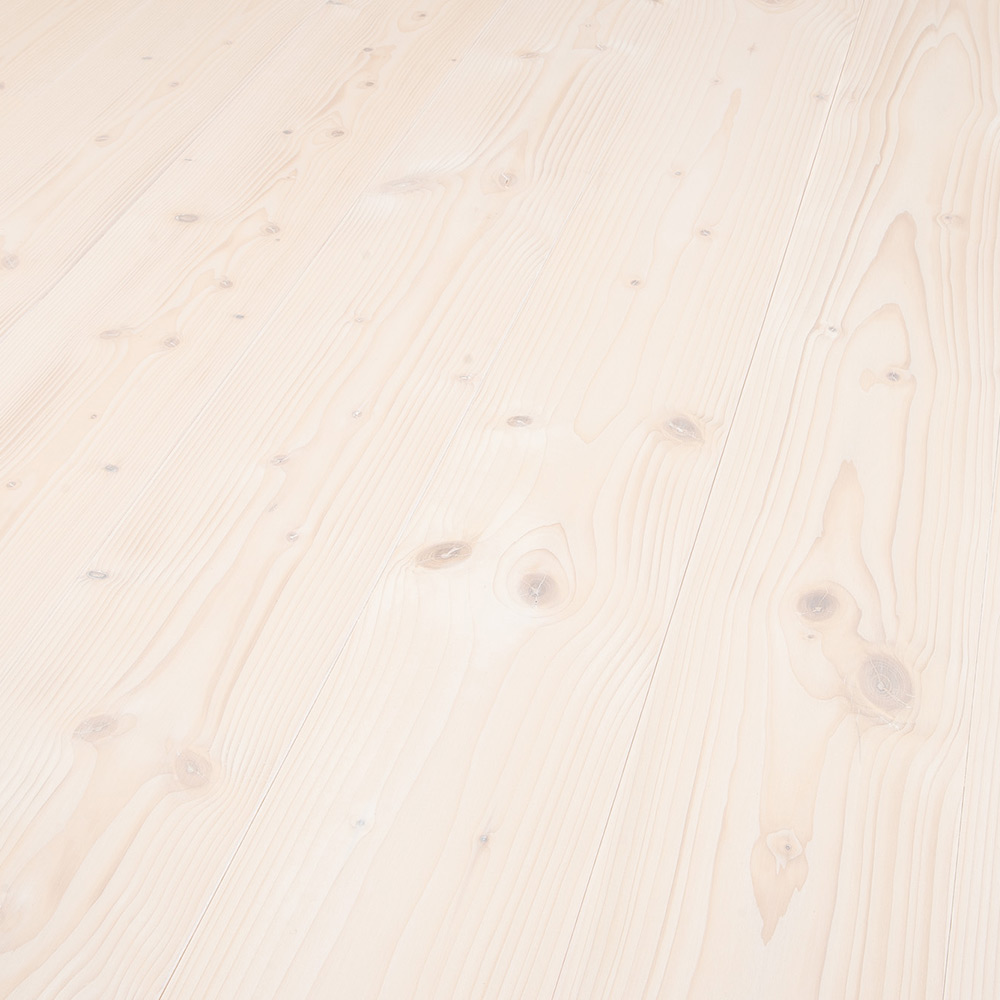 Massivt Trägolv DalaFloda SoftSpruce Pearl, Vittonat 1-Stavs Grangolv