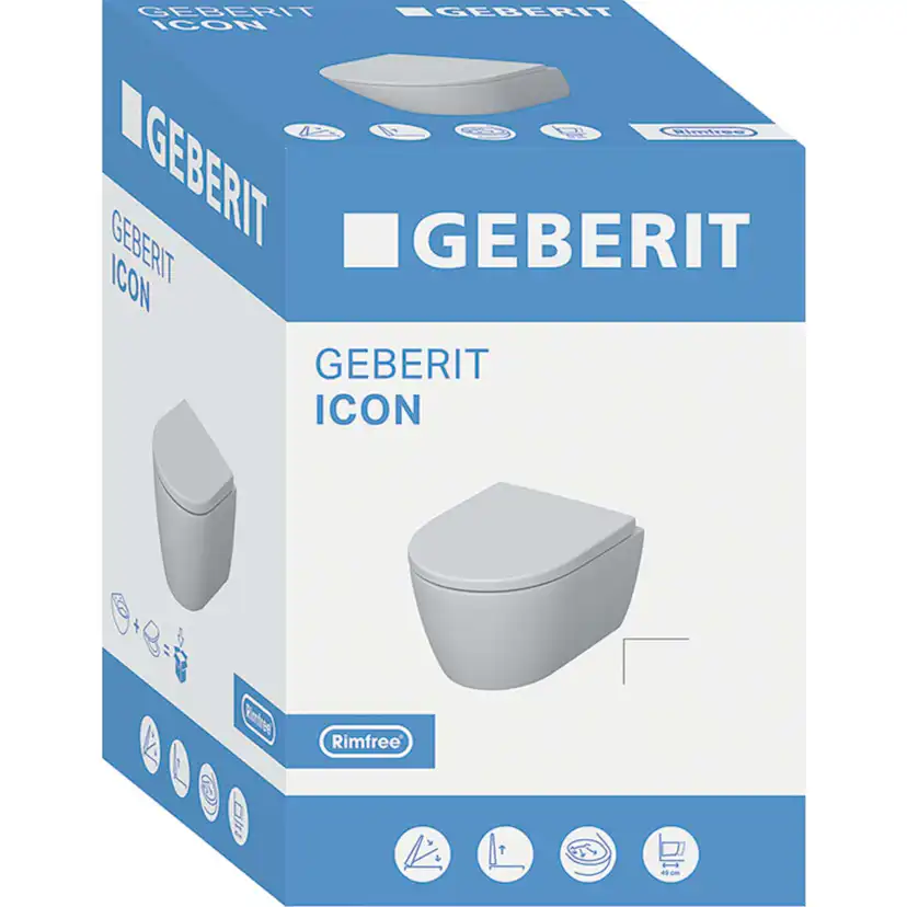 Vägghängd Toalettstol Geberit iCon Rimfree Kompakt