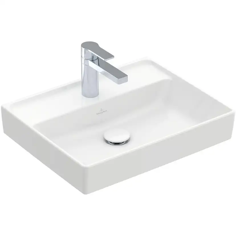 Tvättställ villeroy & Boch Collaro 433451R1 Vit Alpin CeramicPlus, Utan Bräddavlopp, 500 mm, för Enhålsblandare