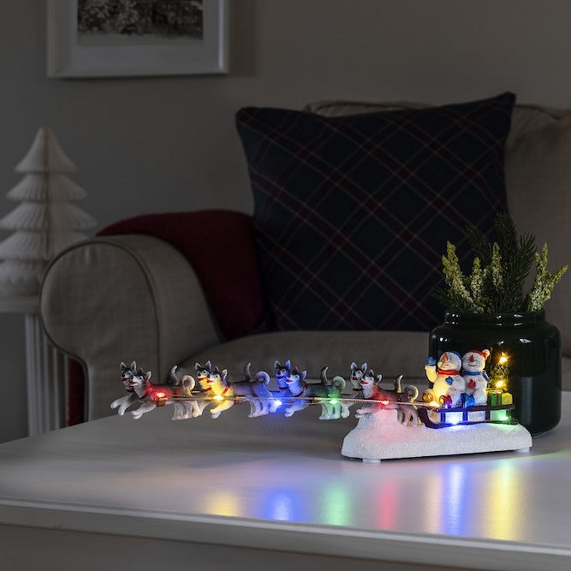 Julby Gnosjö Konstsmide Snögubbar med Hundar LED