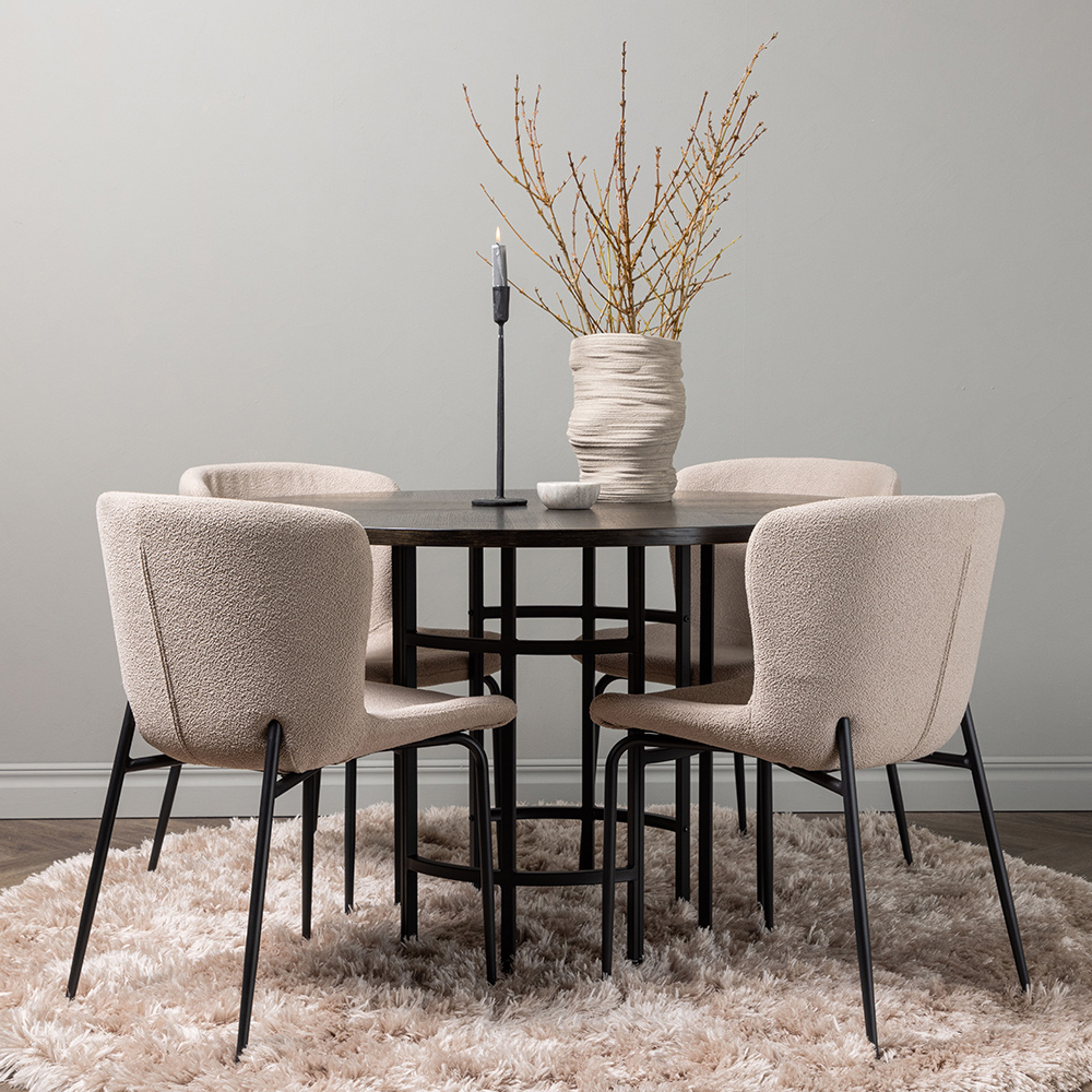 Matgrupp Venture Home Copenhagen Ø 115 cm med 4 Modesto Stolar