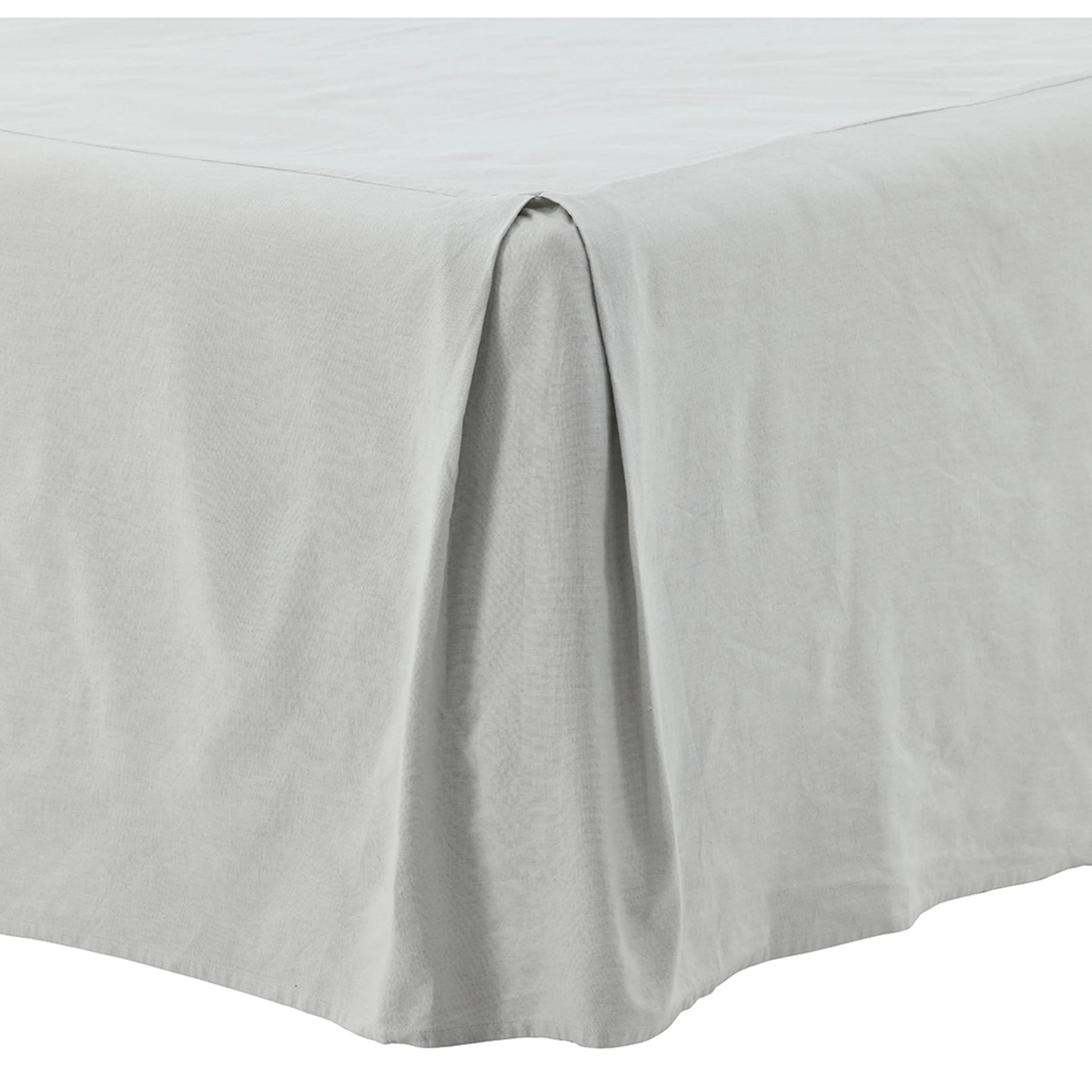 Kimmy Bed Skirt Cotton/linen streight - Light Grey - 180*200 Grå, 180x200 cm