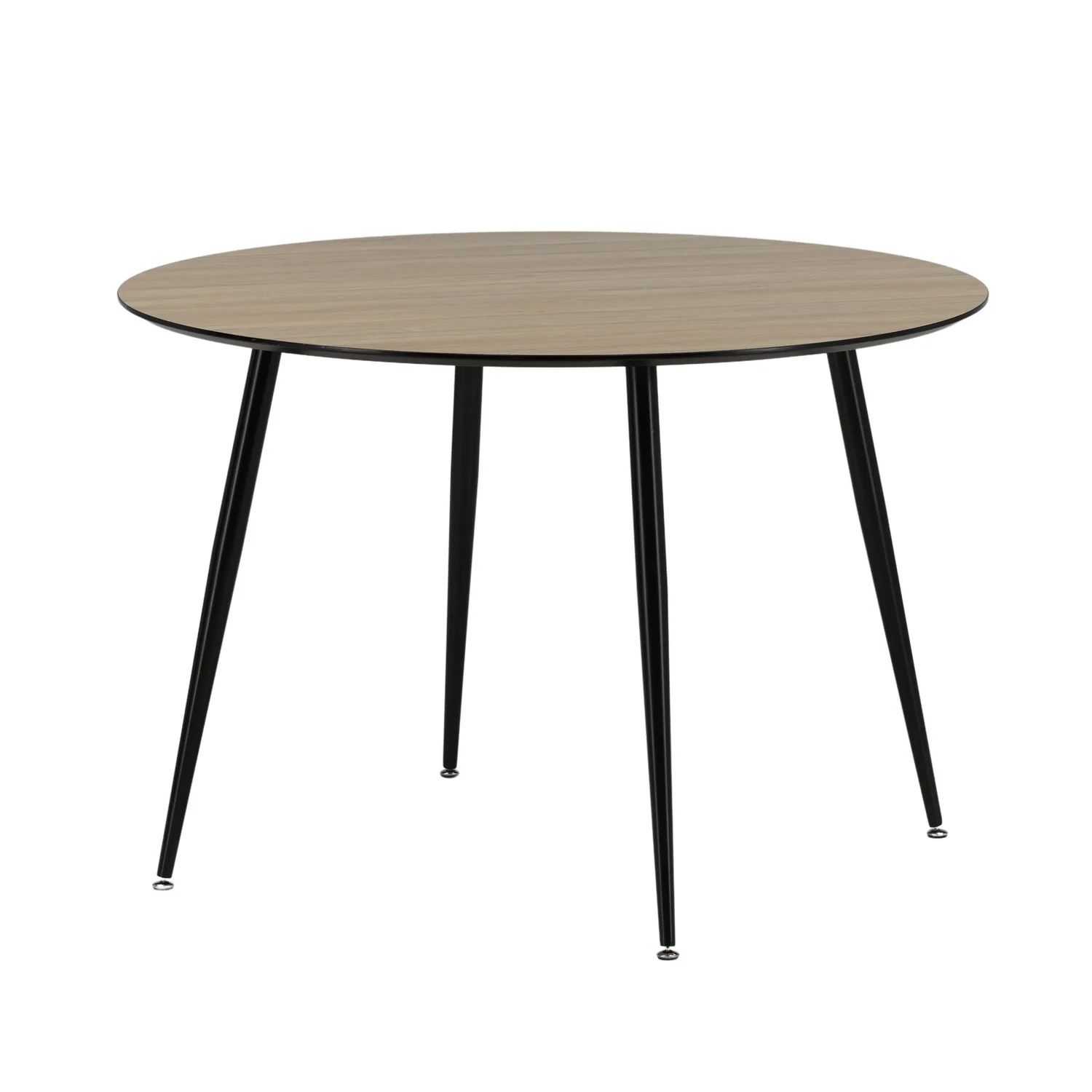 Silar Dining Table - Round 100 cm - "Wood Look" Melamine / B Natur/Svart