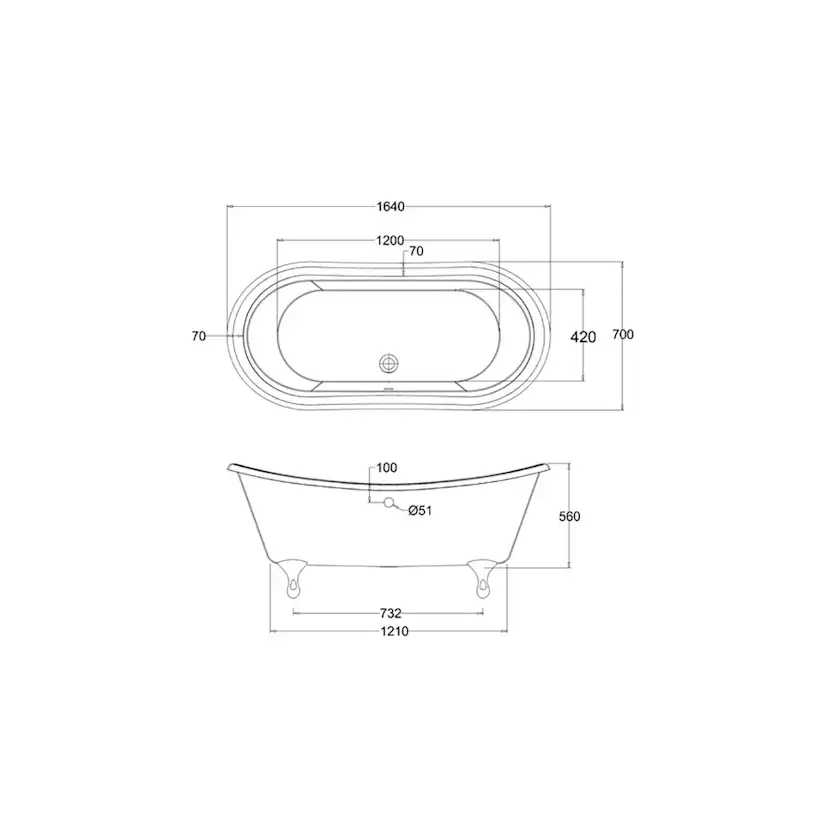 Badkar Burlington Bateau