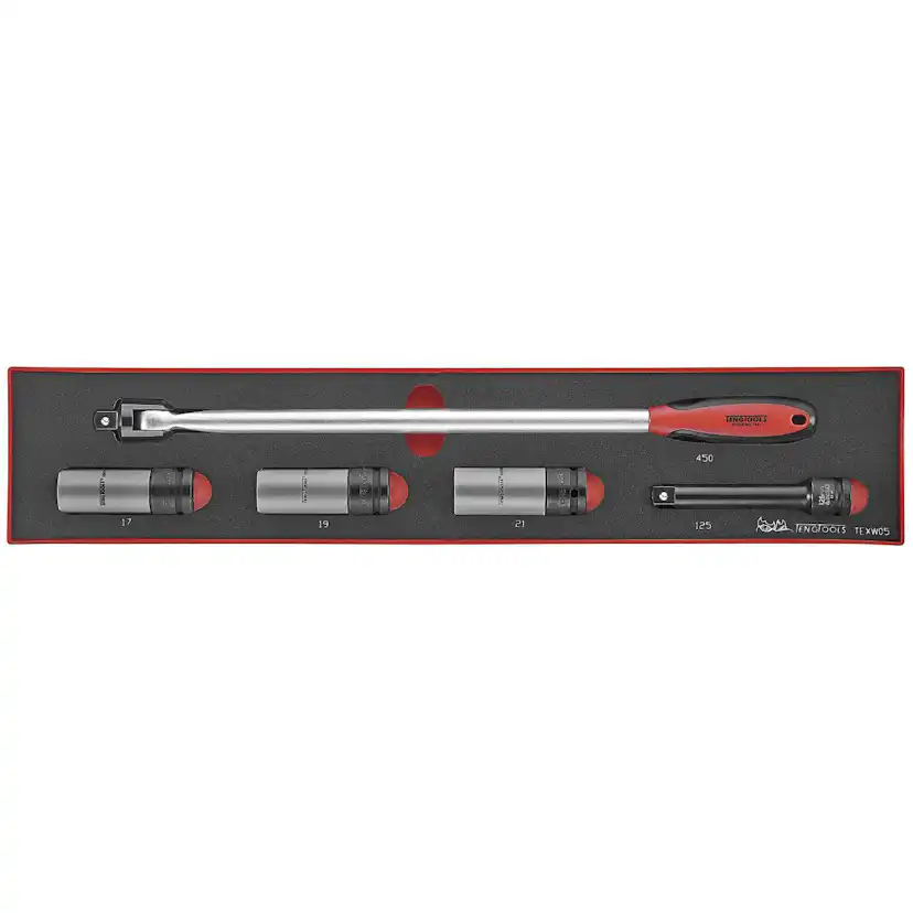Hjulmutterhylssats 5 delar Teng Tools TEXW05