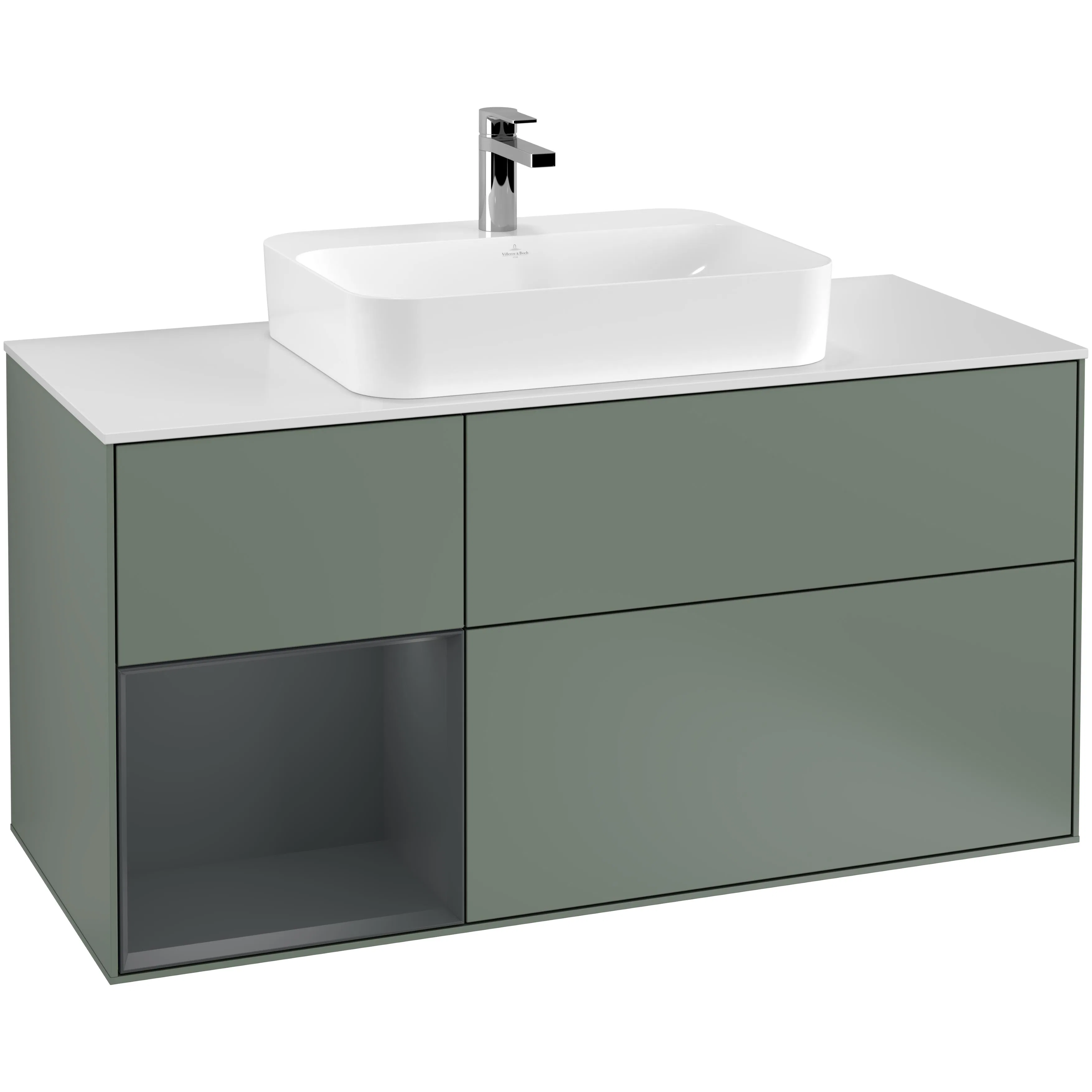 Tvättställsskåp Villeroy & Boch Finion med 3 Lådor Hylla och Bänkskiva för Ytmonterat Tvättställ
