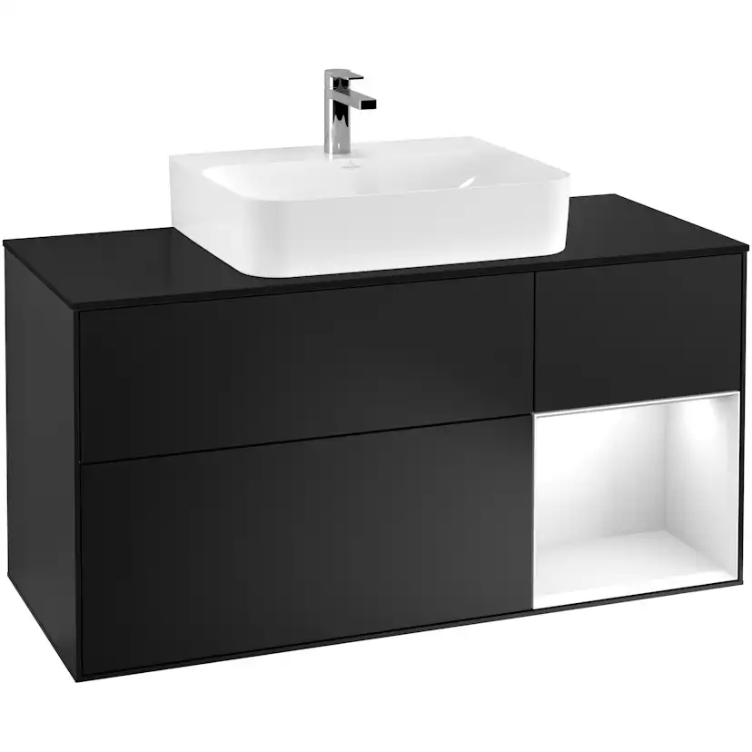 Tvättställsskåp Villeroy & Boch Finion med 3 Lådor Hylla och Bänkskiva för Centrerat Tvättställ