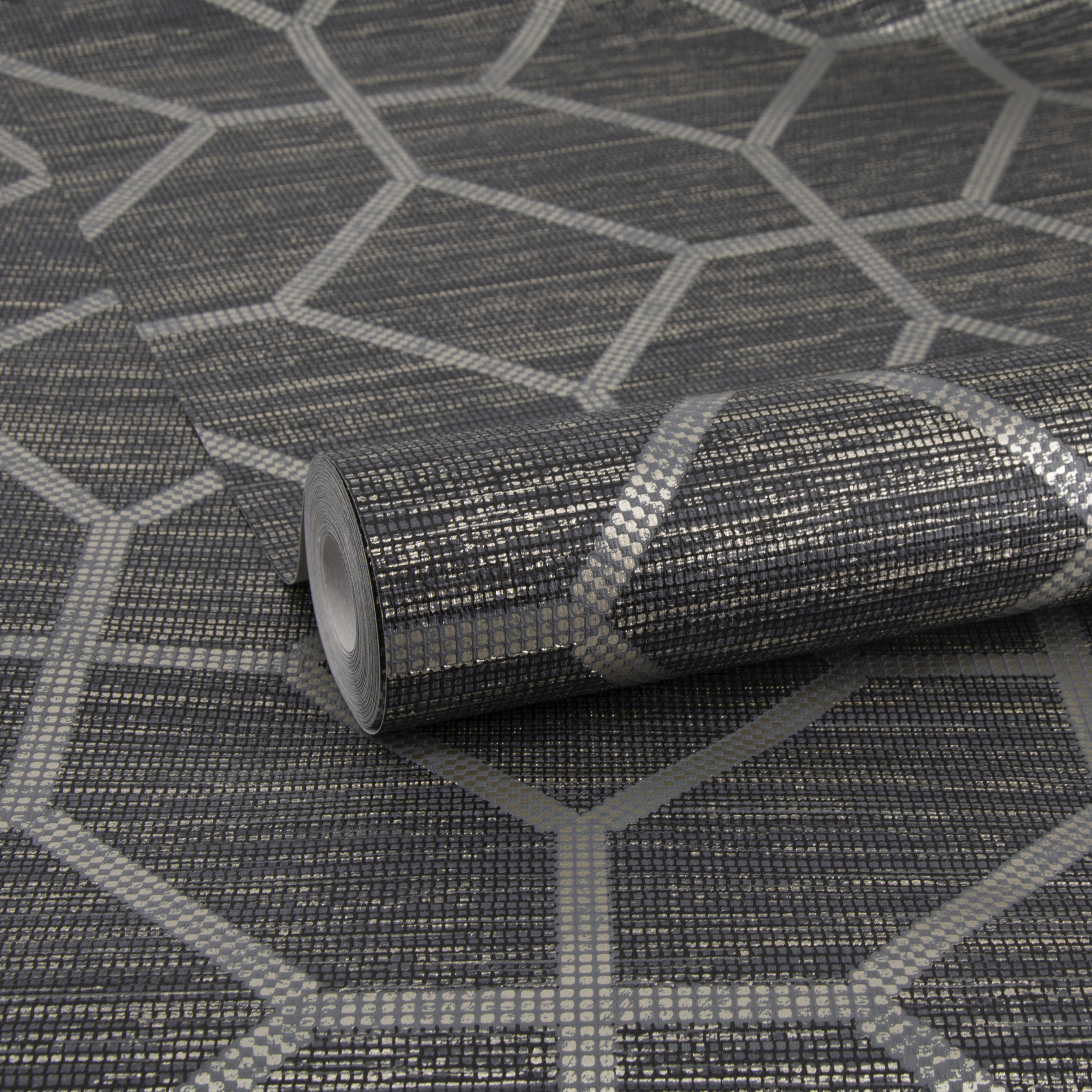 Tapet Sublime Geometrisk Texture Svart 121145