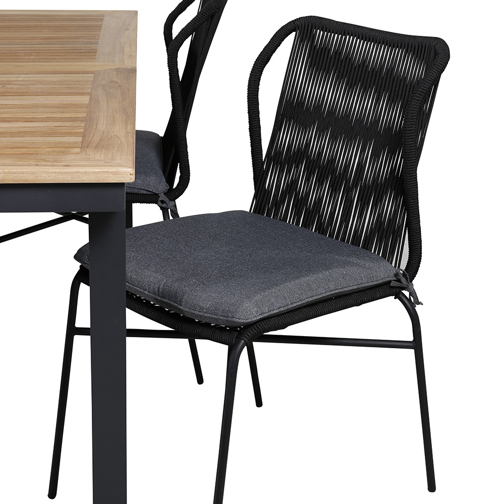 Matgrupp Utomhus Venture Home Perla med 4 Jefferson Stapelbara Trädgårdsstolar