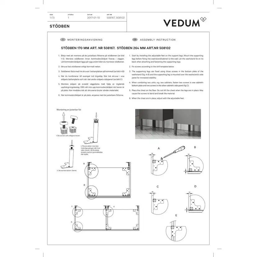 Stödben Vedum