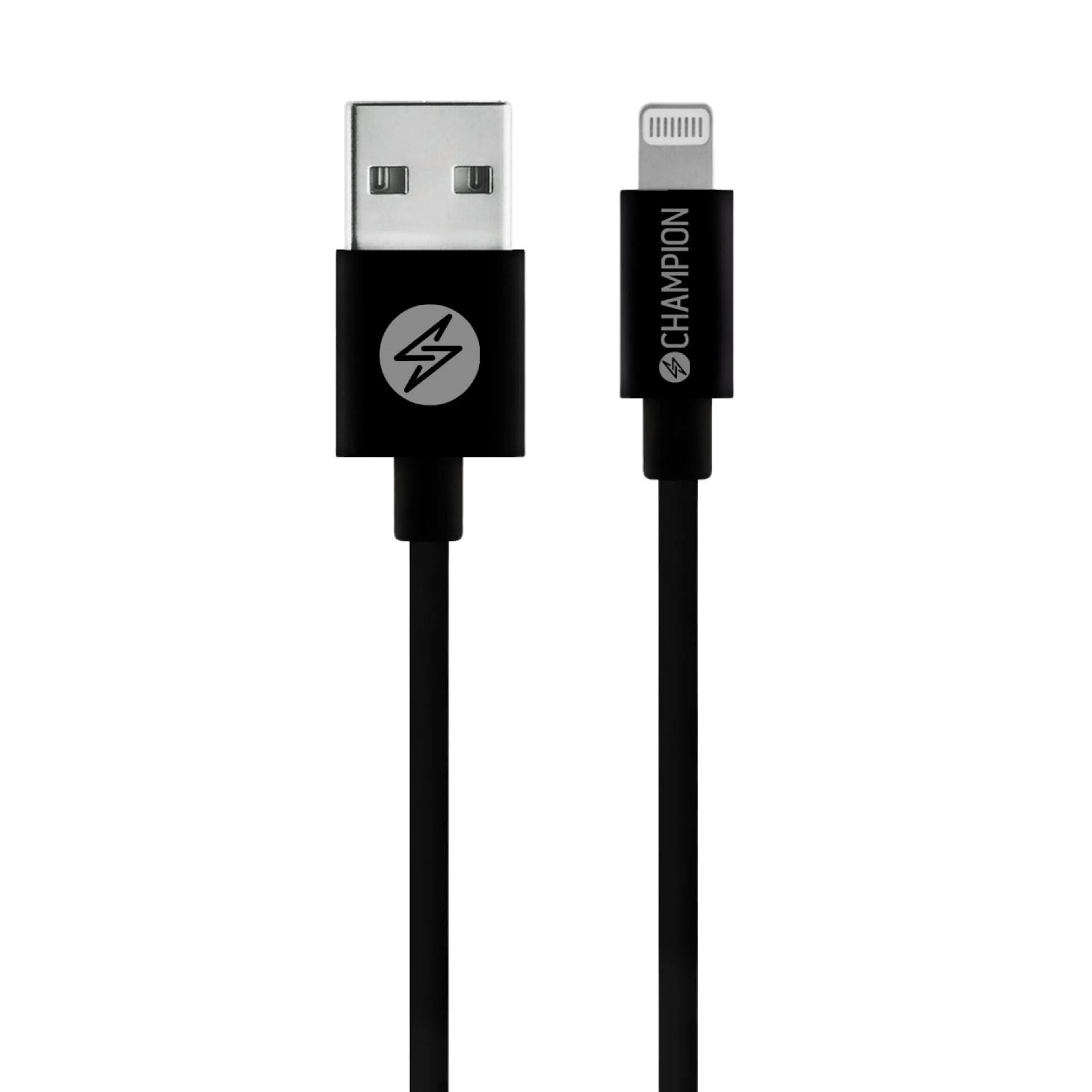 USB-A Champion till Lightning Kabel 2m Svart