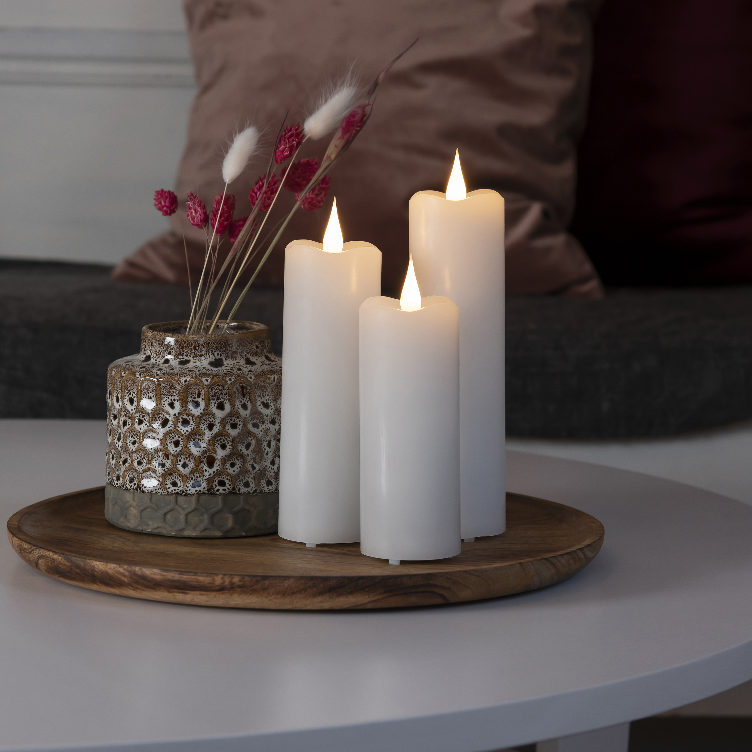 Vaxljus Gnosjö Konstsmide 5x15,2 cm LED Vit