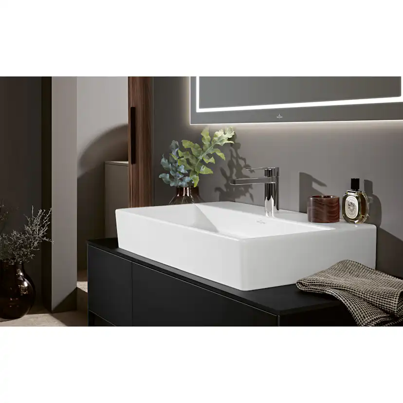 Tvättställ villeroy & Boch Memento 2.0 4A22CGI4 Graphite CeramicPlus, Utan Bräddavlopp, 1200 mm, Med 2 Blandarhål, för Två Enhålsblandare