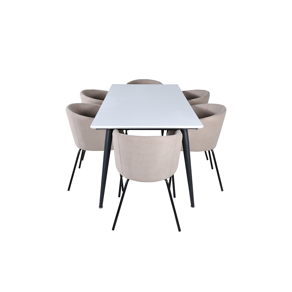 Matgrupp Venture Home Jolie med 6 Bergen Stolar Polyesterlinen