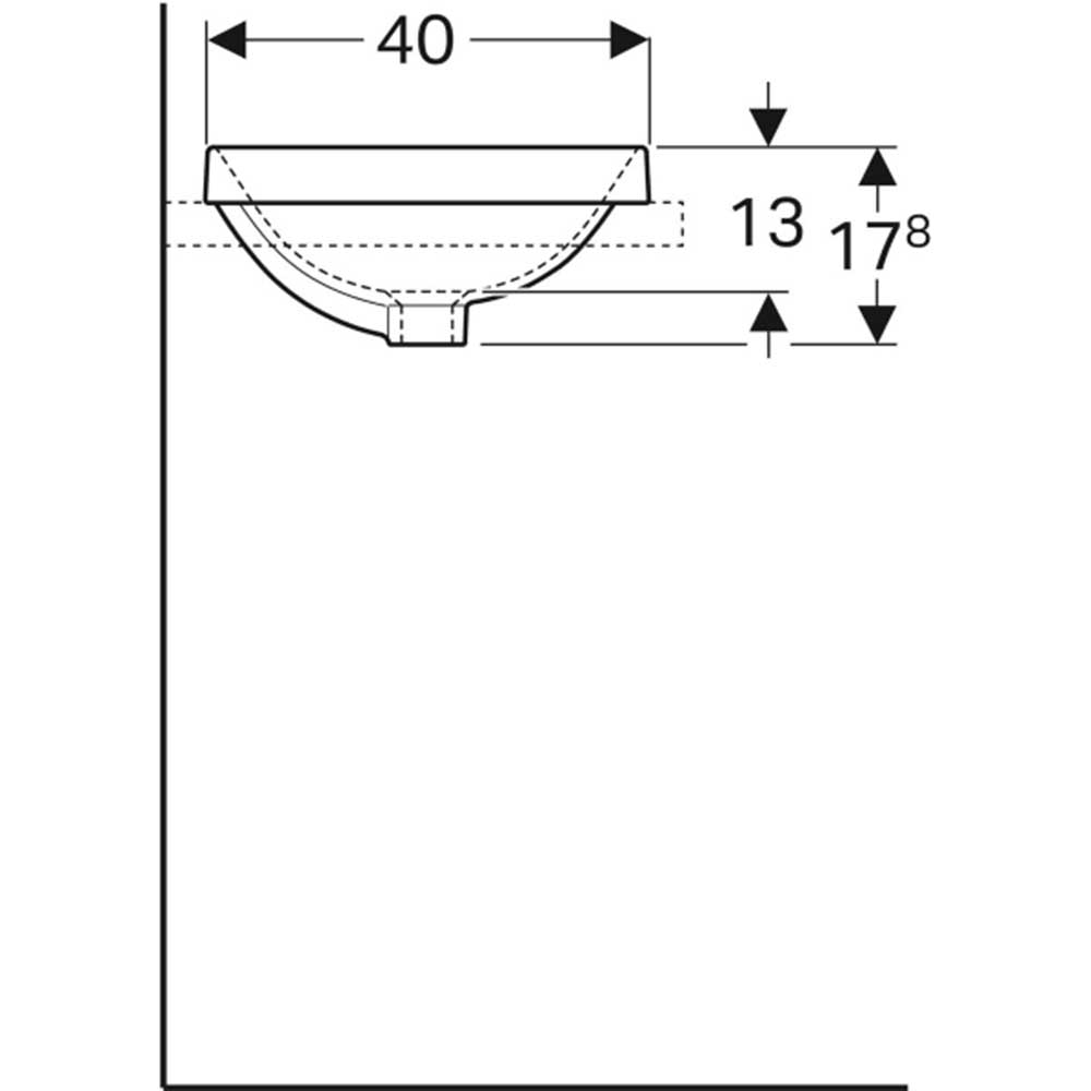 Tvättställ Geberit Variform 500 mm Infälld Ovalt
