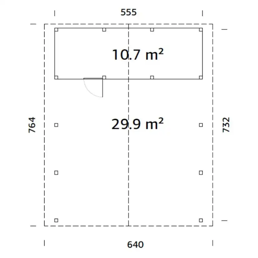 Carport Palmako Robert 40,6 m2 med Förråd
