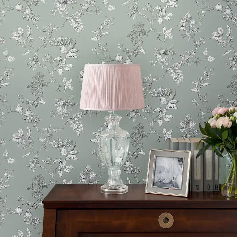 Tapet Laura Ashley Elderwood Enteneier Blå