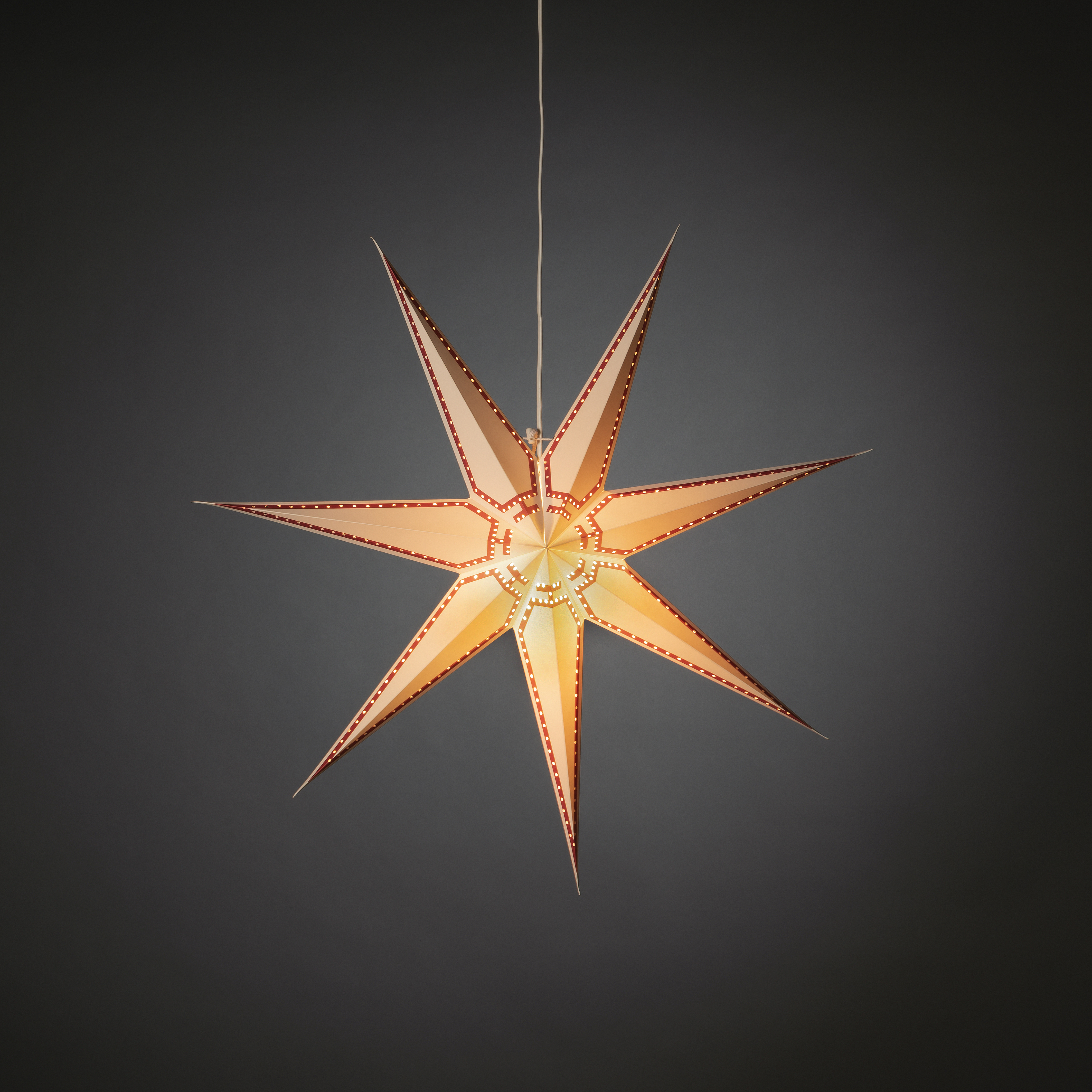 Adventsstjärna Gnosjö Konstsmide Rödmönstrad 78 cm