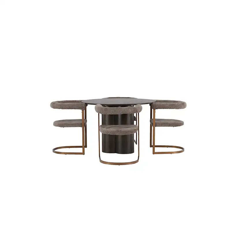 Matgrupp Venture Home Olivia Ø110 cm med 4 st Morning stolar