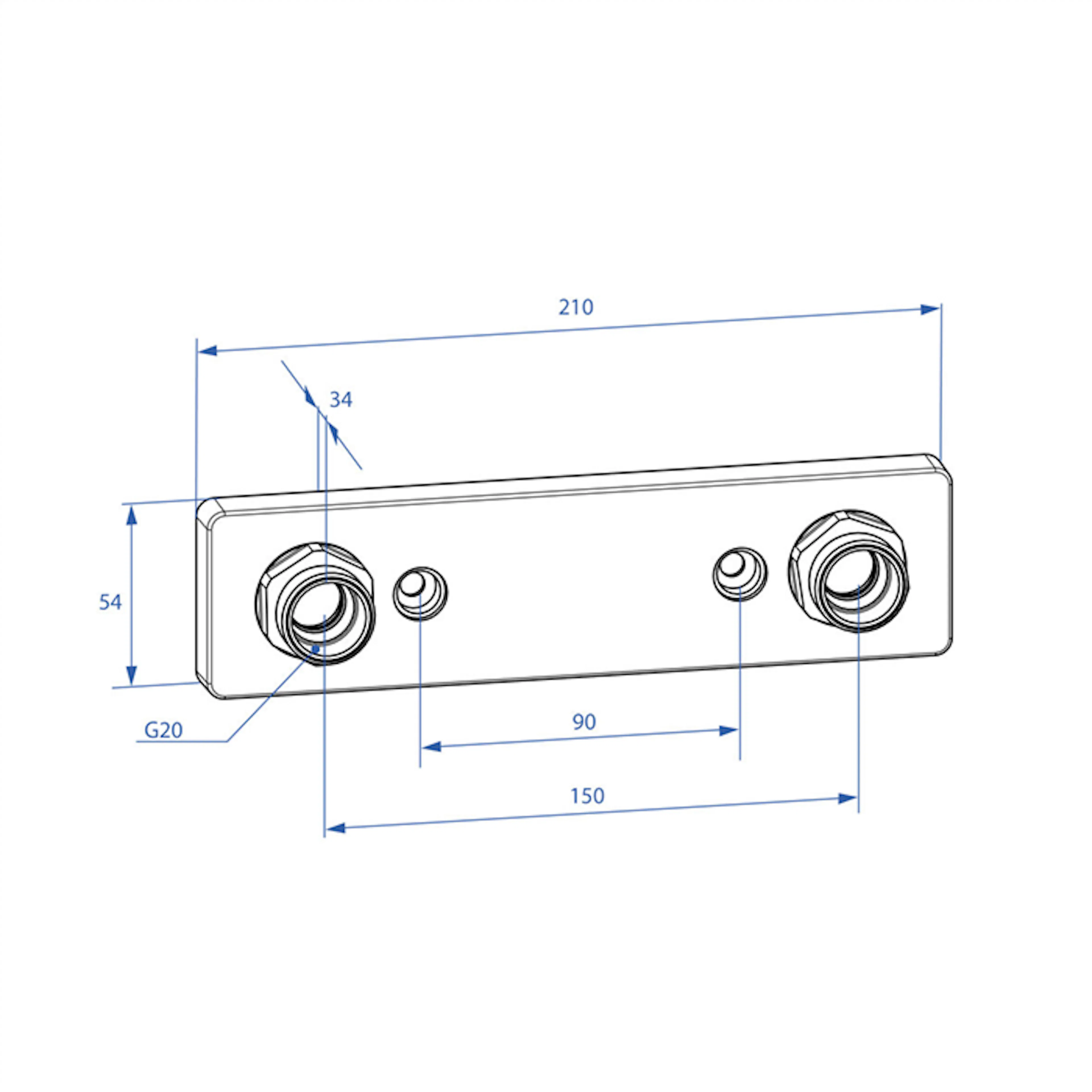 Trio Bl Fäste Design Line 2021 150cc 16 Pex/Alupex 16x2,0-2,2 Pex, Alupex och Pb-rör
