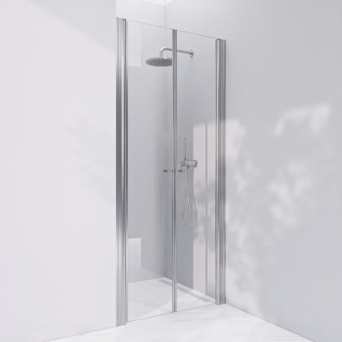 Invitrea Prime PN22/80/Blankpolerad/Räfflad knopp/Frostat gl Glastyp: Frostat Glas, Handtag: Blankpolerad Räfflad knopp, Profil: Blankpolerad, Bredd: 800 mm