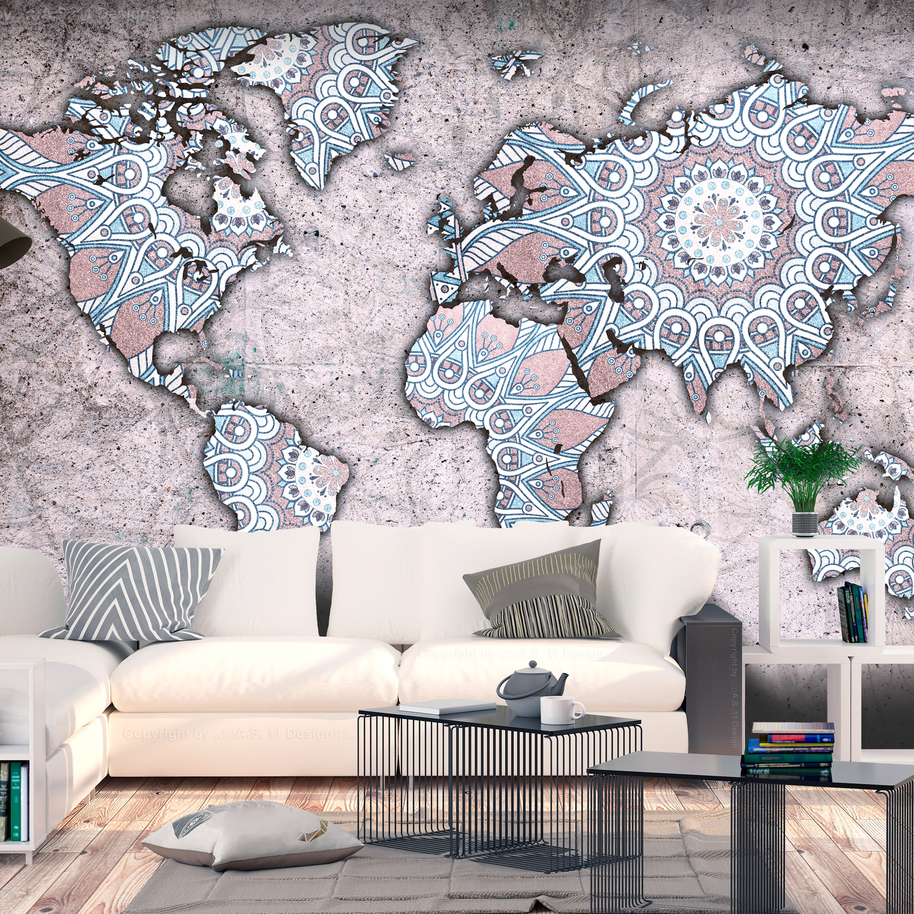 Fototapet Arkiio Självhäftande Travel Mandala