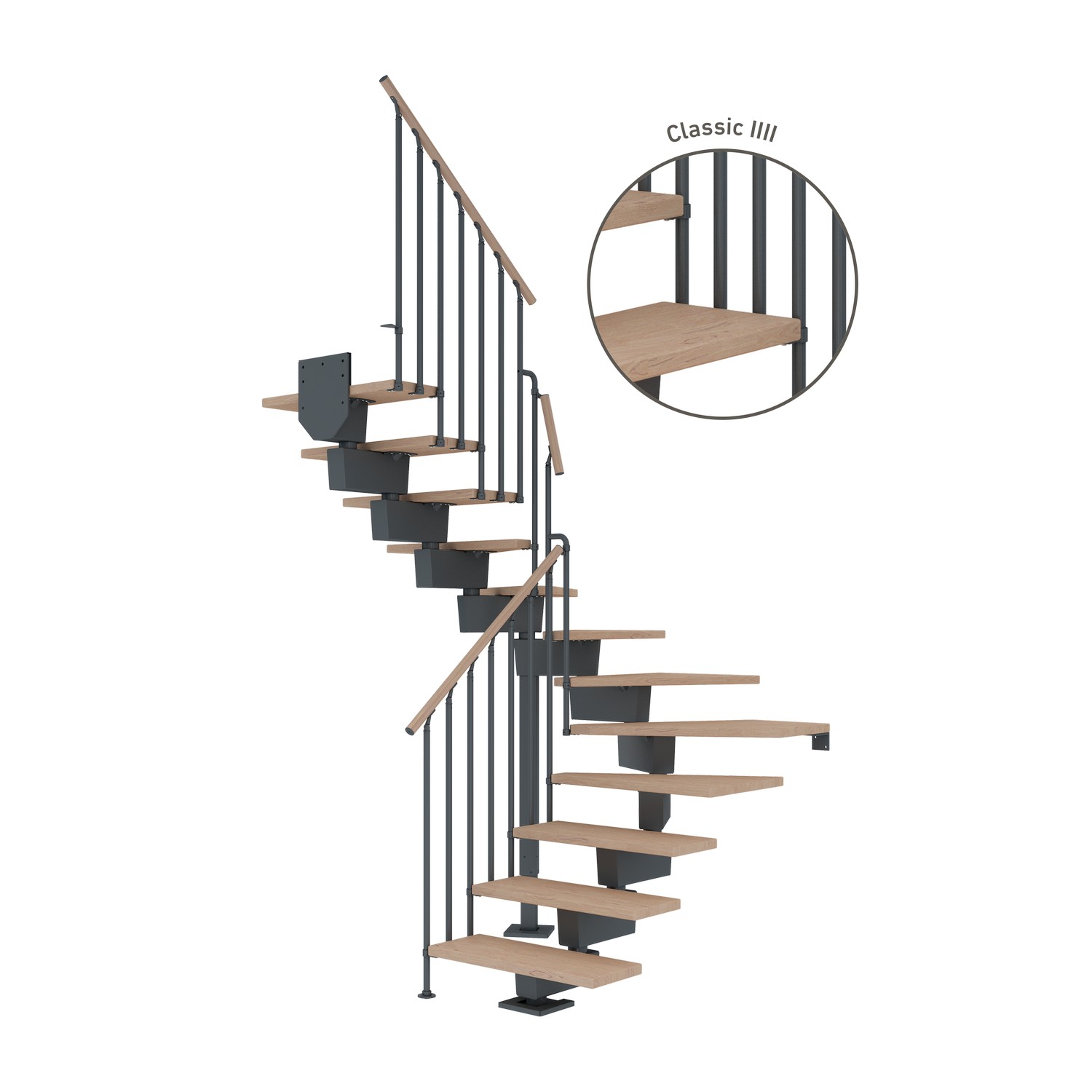 Vinkeltrappa Dolle Dubai Ek Vit Oljad 1/2 Classic IIII