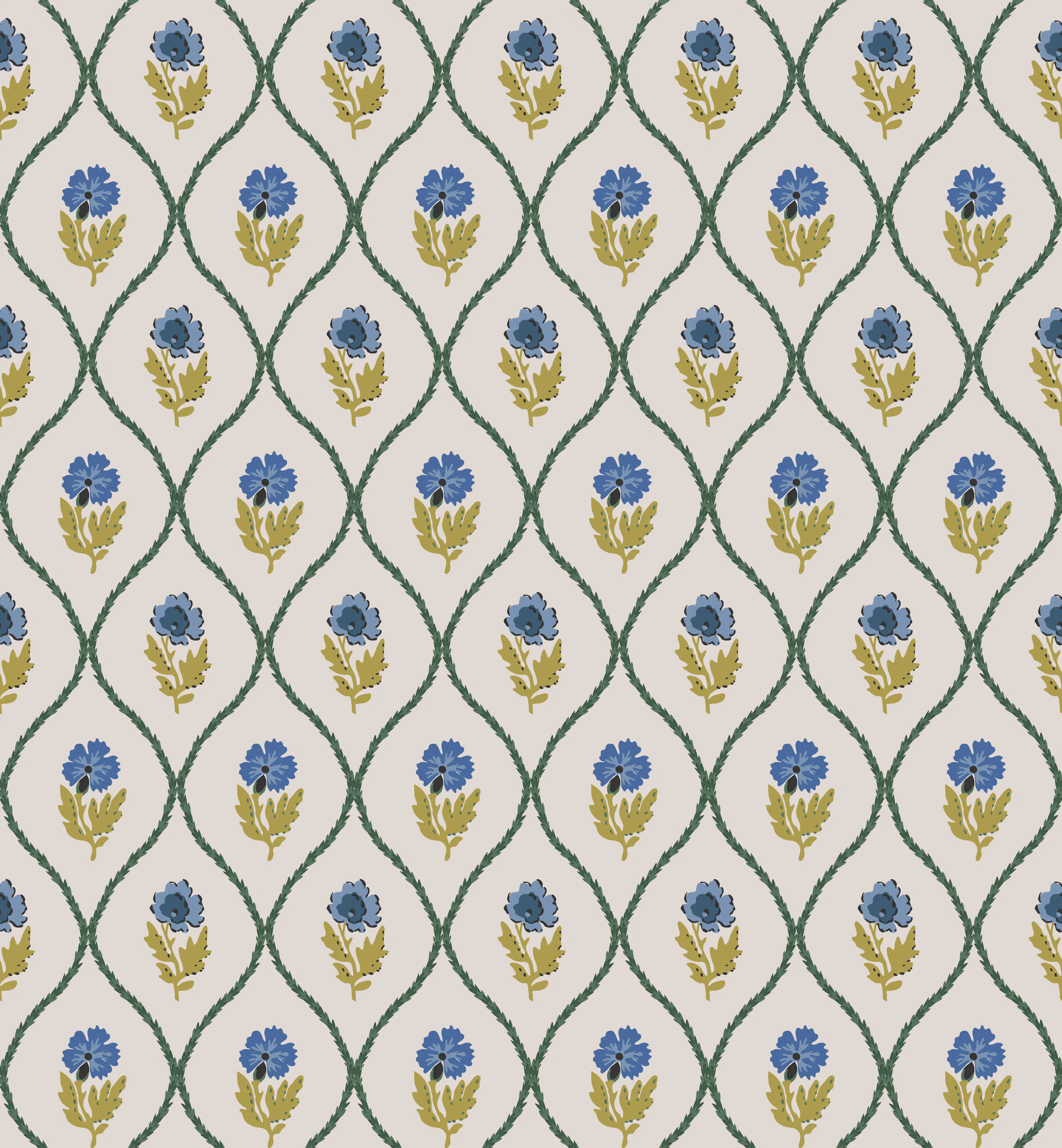 Tapet Joules Trellis Floral Guld 120876