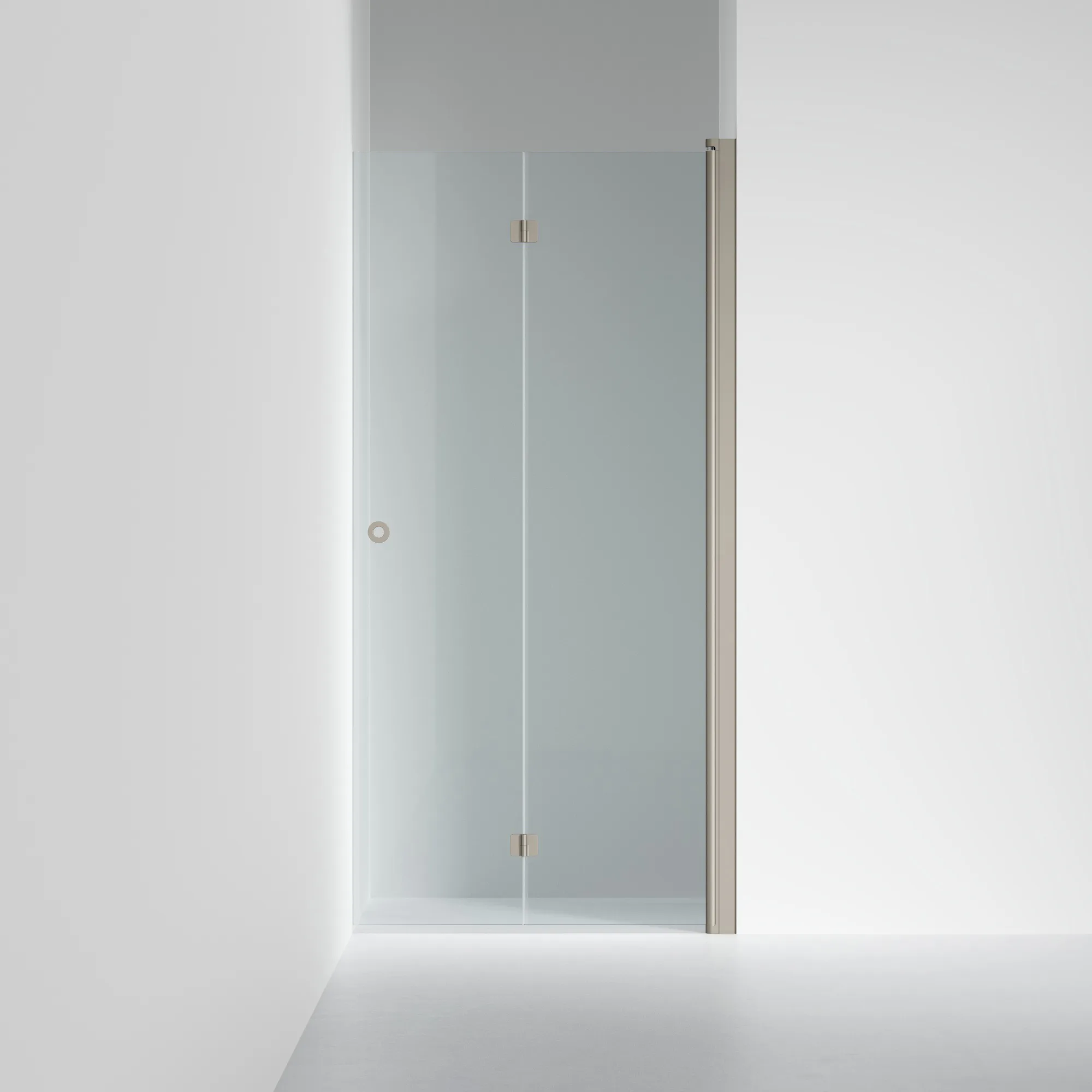 Duschvägg Linc 2 Flex, Clear, Stone, Vikdörr (H) 875 mm (A), 875x2000, mm, Mattborstade Profiler, Höger