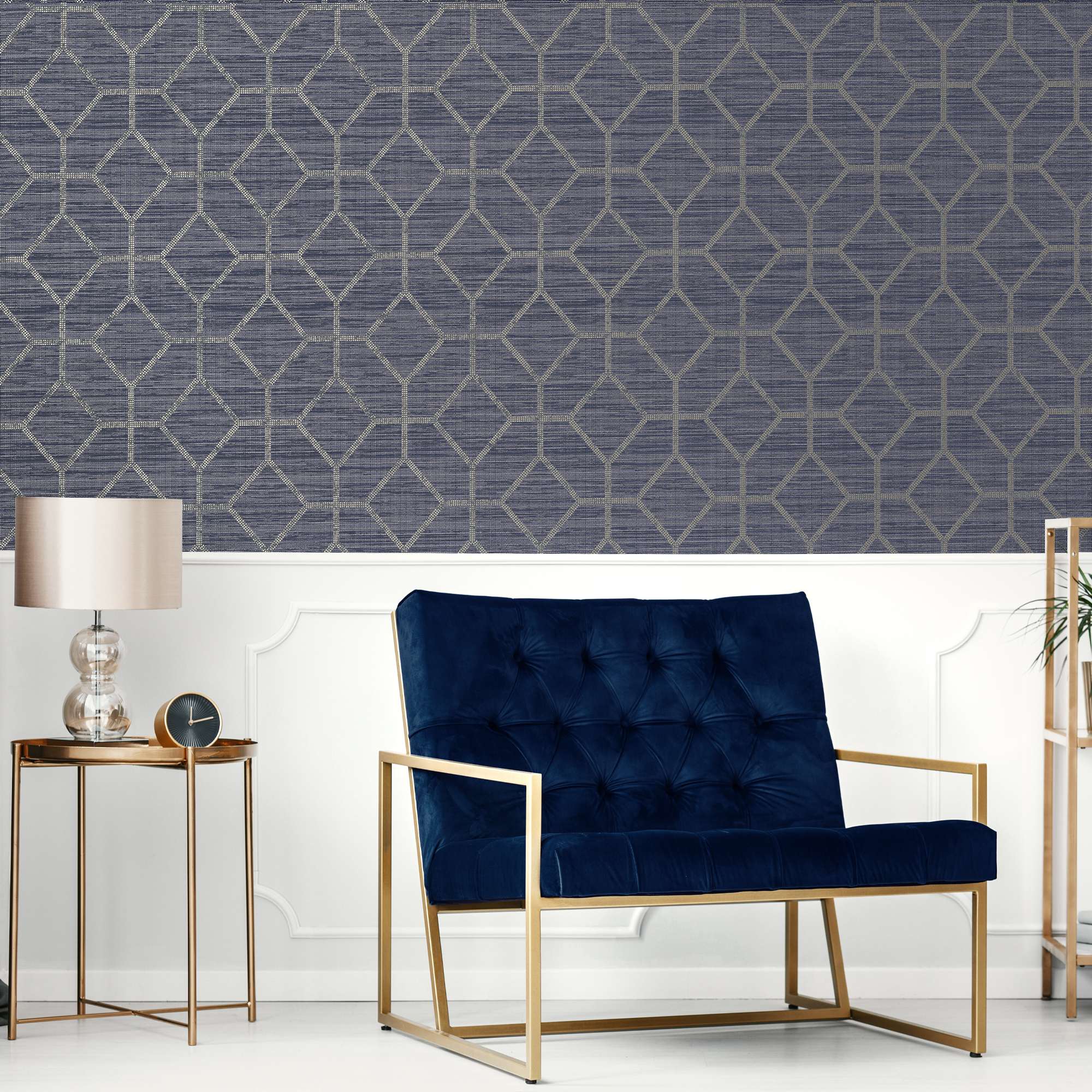 Tapet Boutique Asscher Geometrisk Sapphire