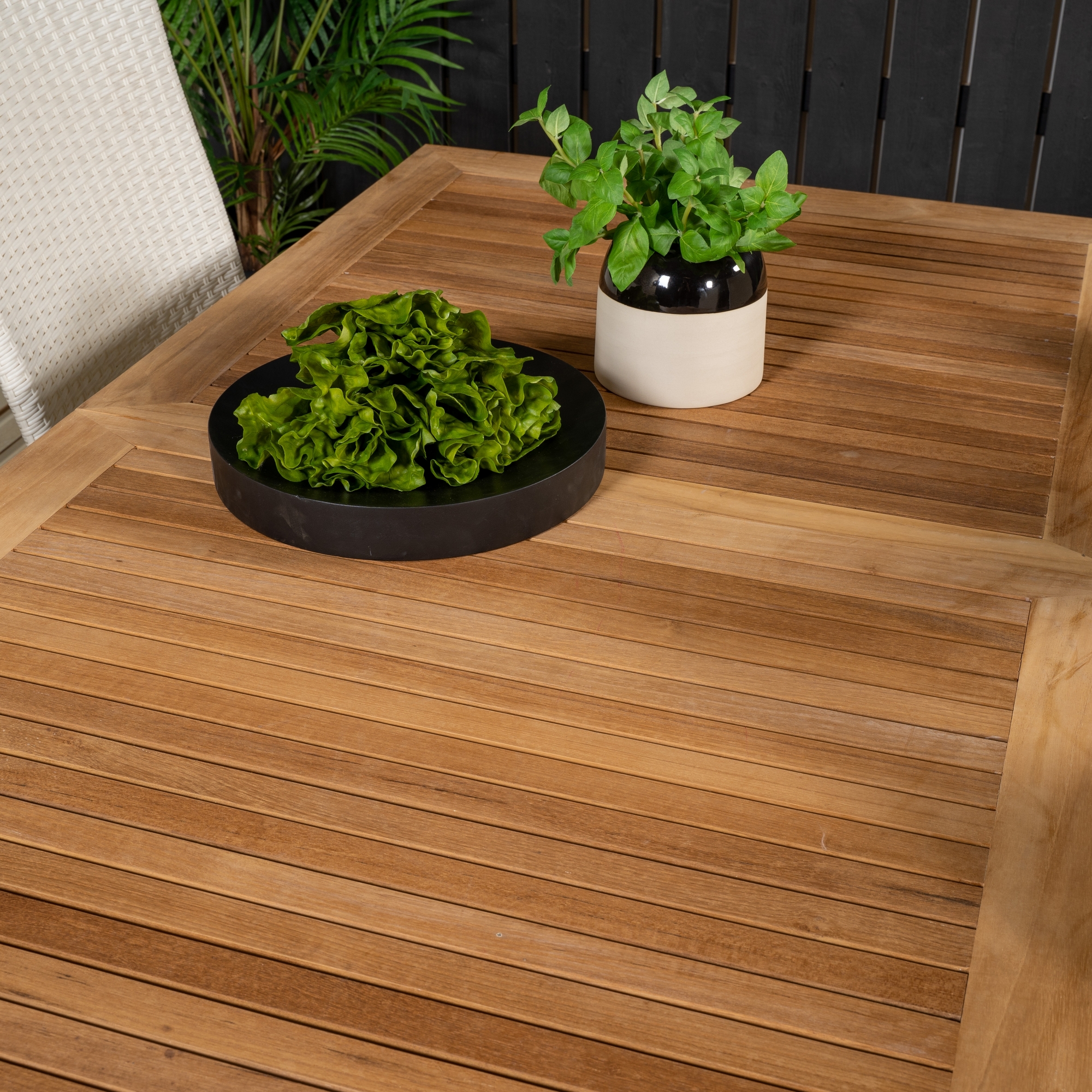 Panama Dining Table 160/240*90 - White Alu / Teak+Padova Arm Blanka Ben