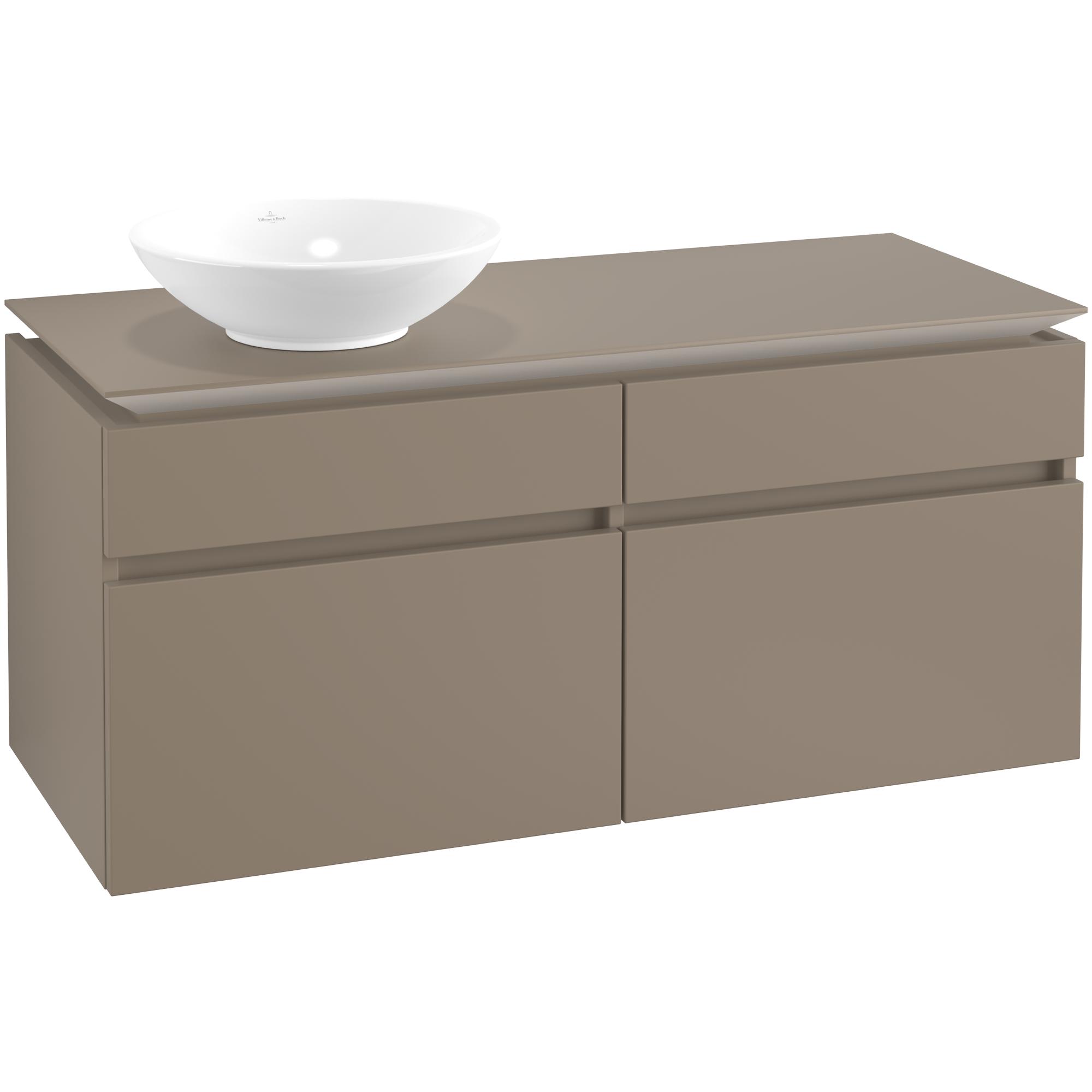 Tvättställsskåp Villeroy & Boch Legato 1200 med 4 Lådor för Ocentrerat Ytmonterat Tvättställ