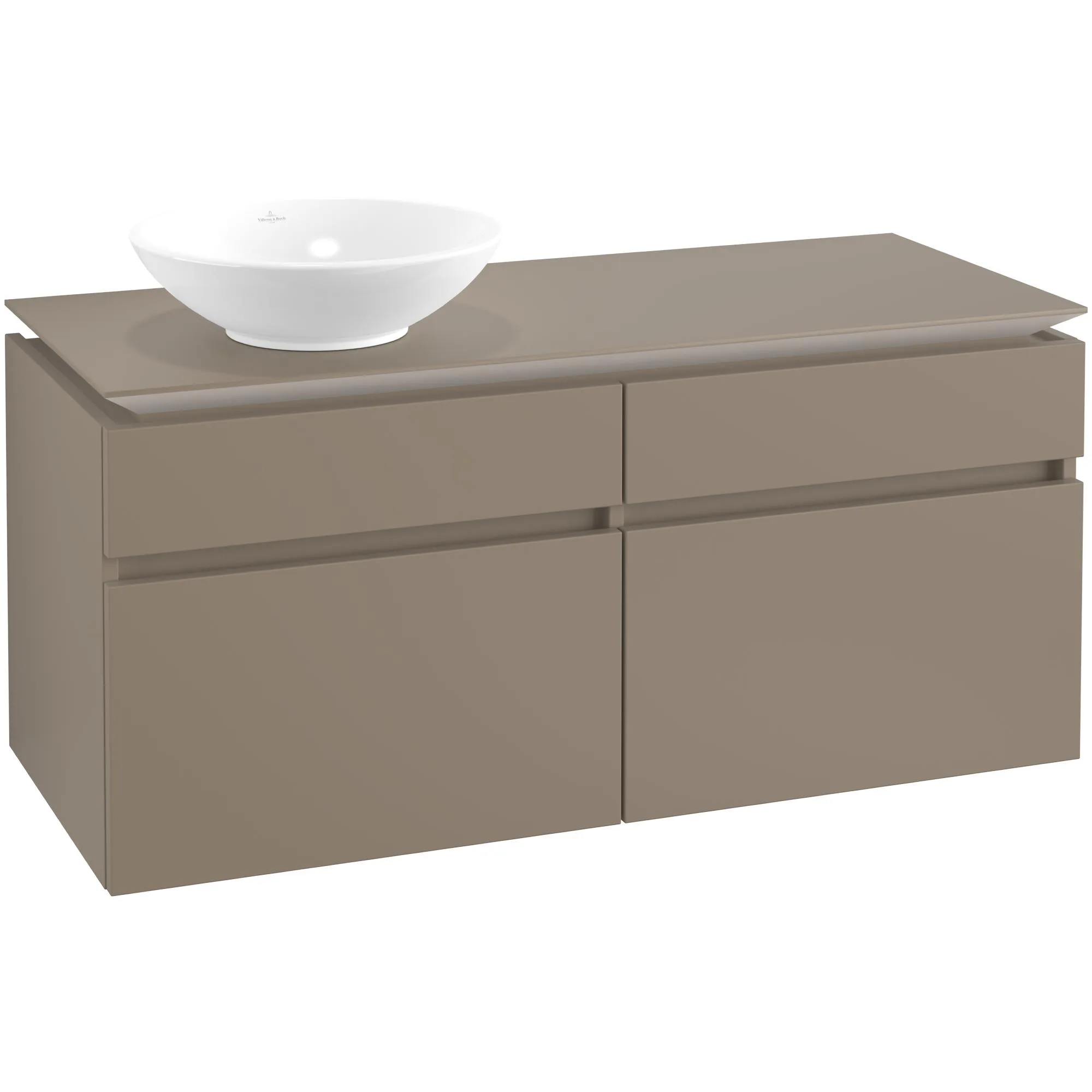 Tvättställsskåp Villeroy & Boch Legato 1200 med 4 Lådor för Ocentrerat Ytmonterat Tvättställ