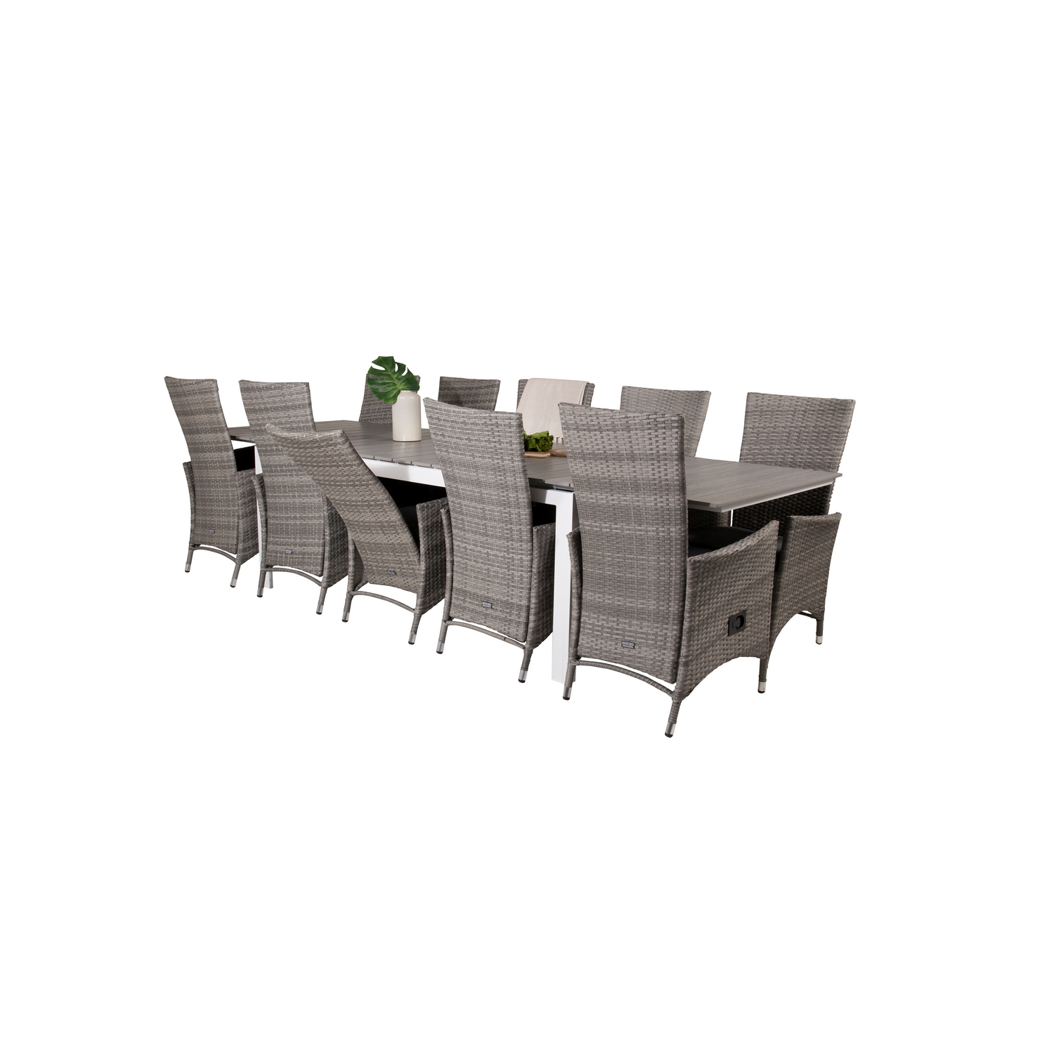 Levels Dining Table 224/324*100 - White Alu / Grey Aintwood Vit/Grå