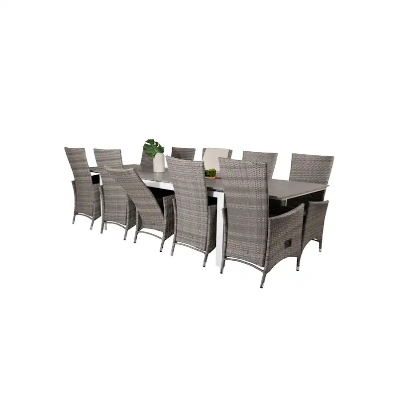 Levels Dining Table 224/324*100 - White Alu / Grey Aintwood Vit/Grå