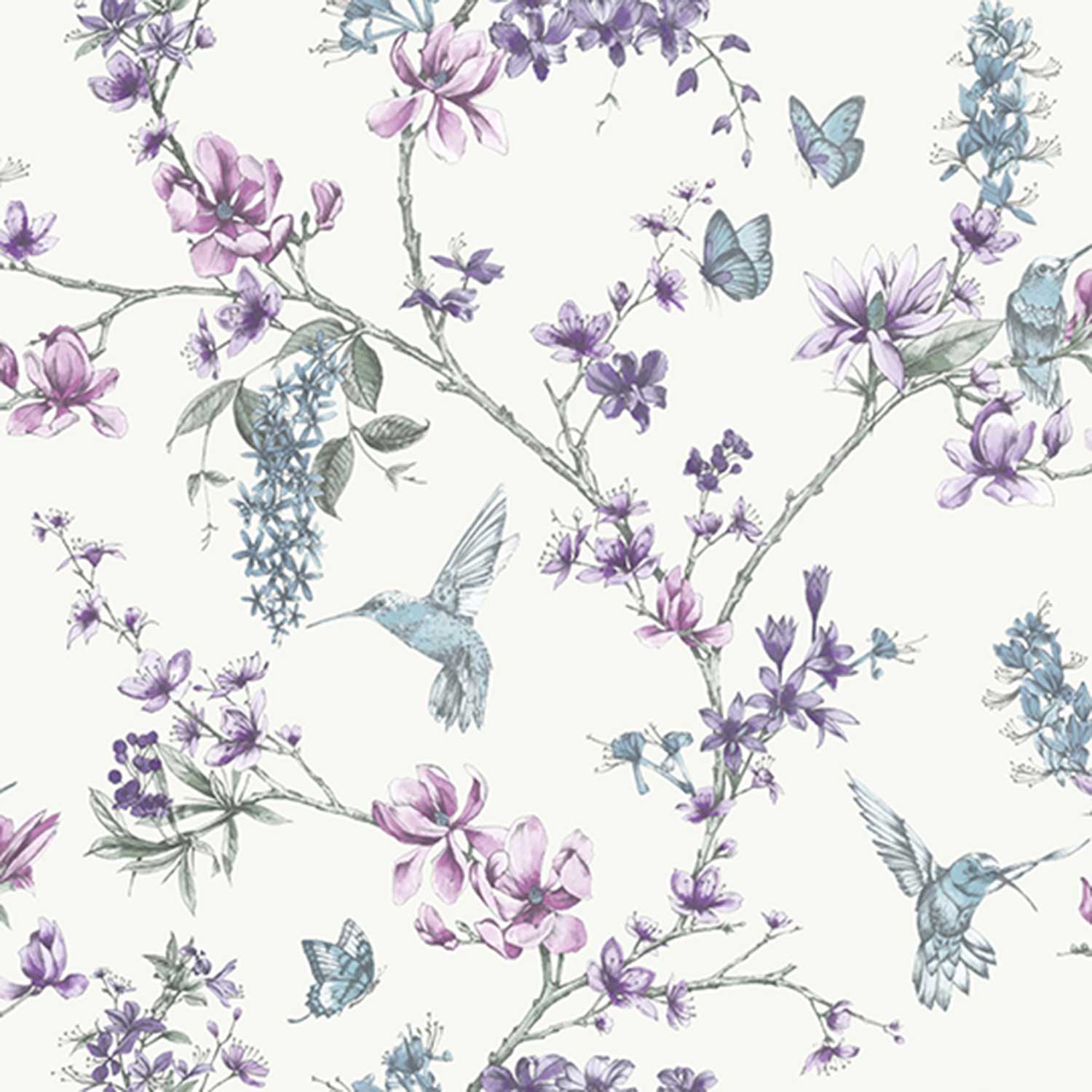 Tapet Superfresco Easy Fåglar Och Blommor 104891