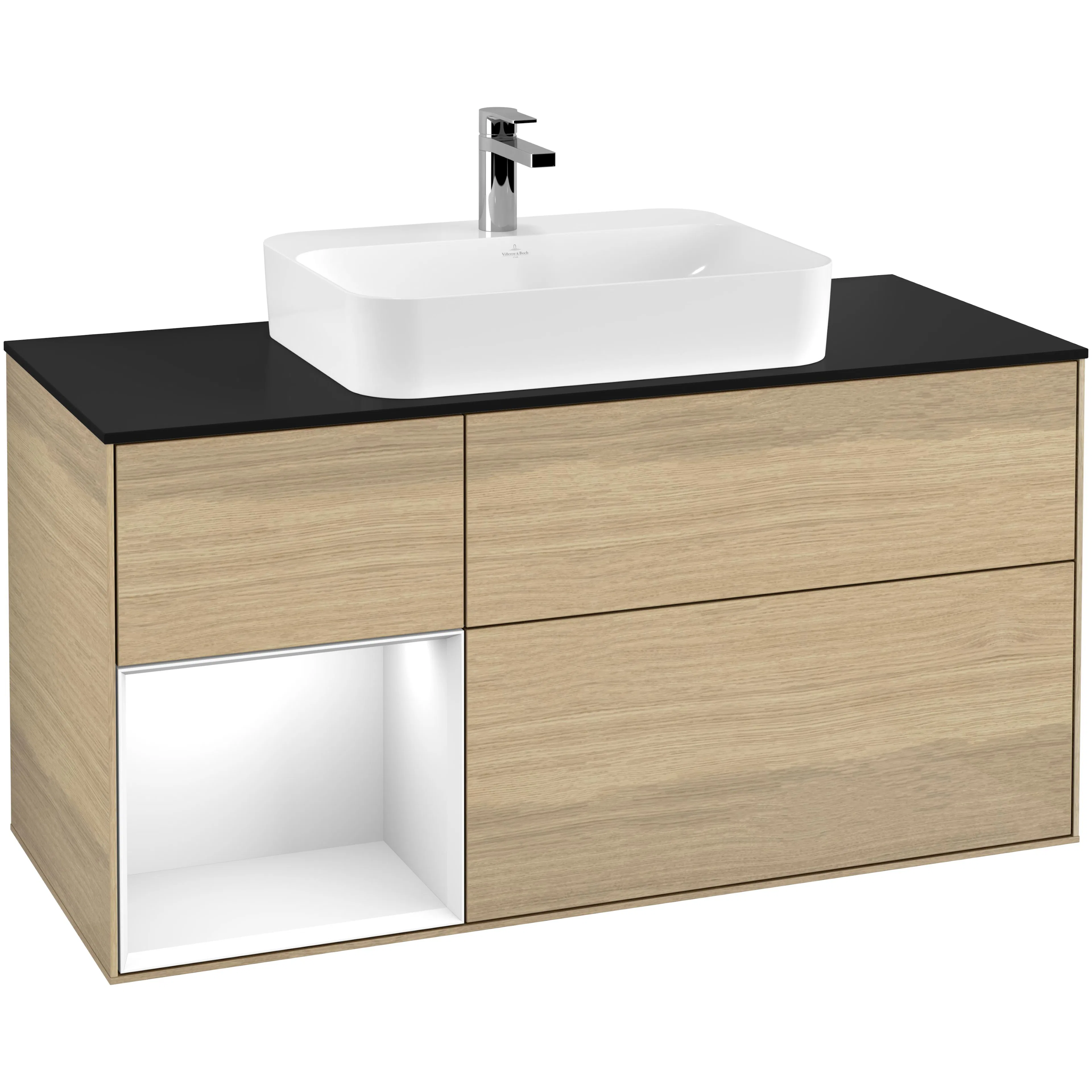 Tvättställsskåp Villeroy & Boch Finion med 3 Lådor Hylla och Bänkskiva för Ytmonterat Tvättställ