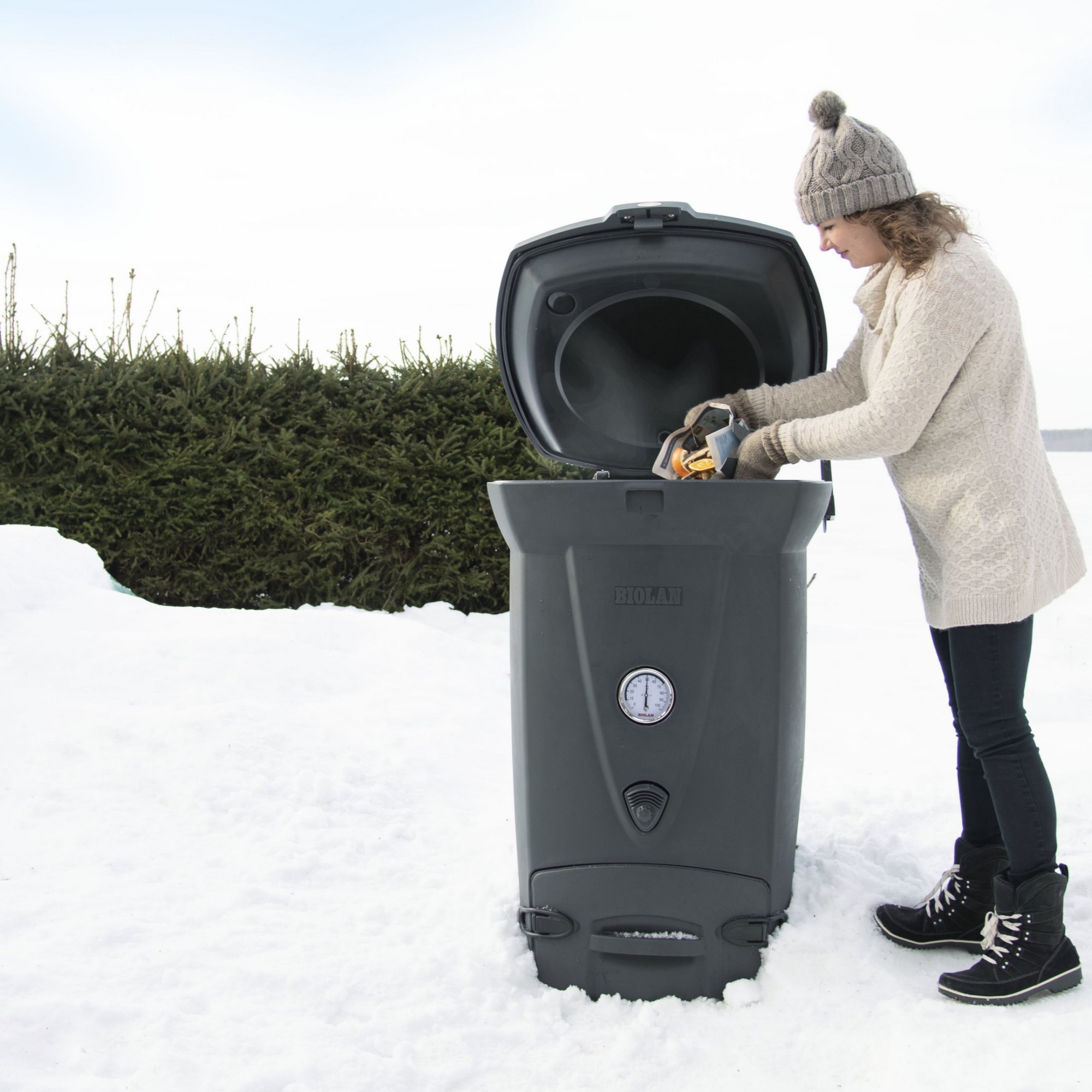 Biolan Quick Composter 220eco, dark grey Mörkgrå