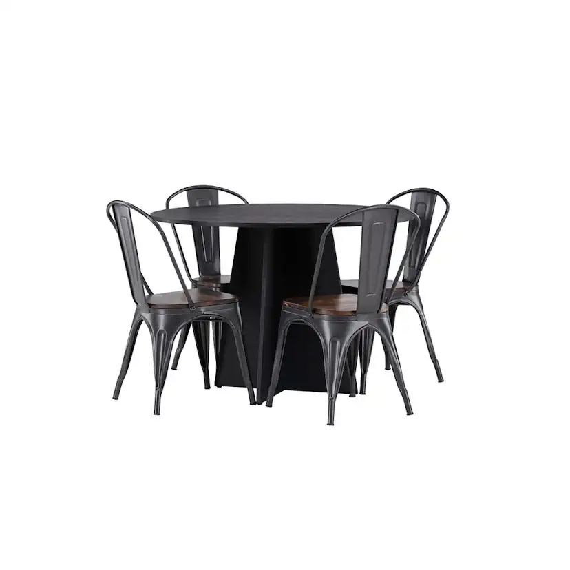 Matgrupp Venture Home Bootcut Ø110 cm med 4 Tempe Stolar