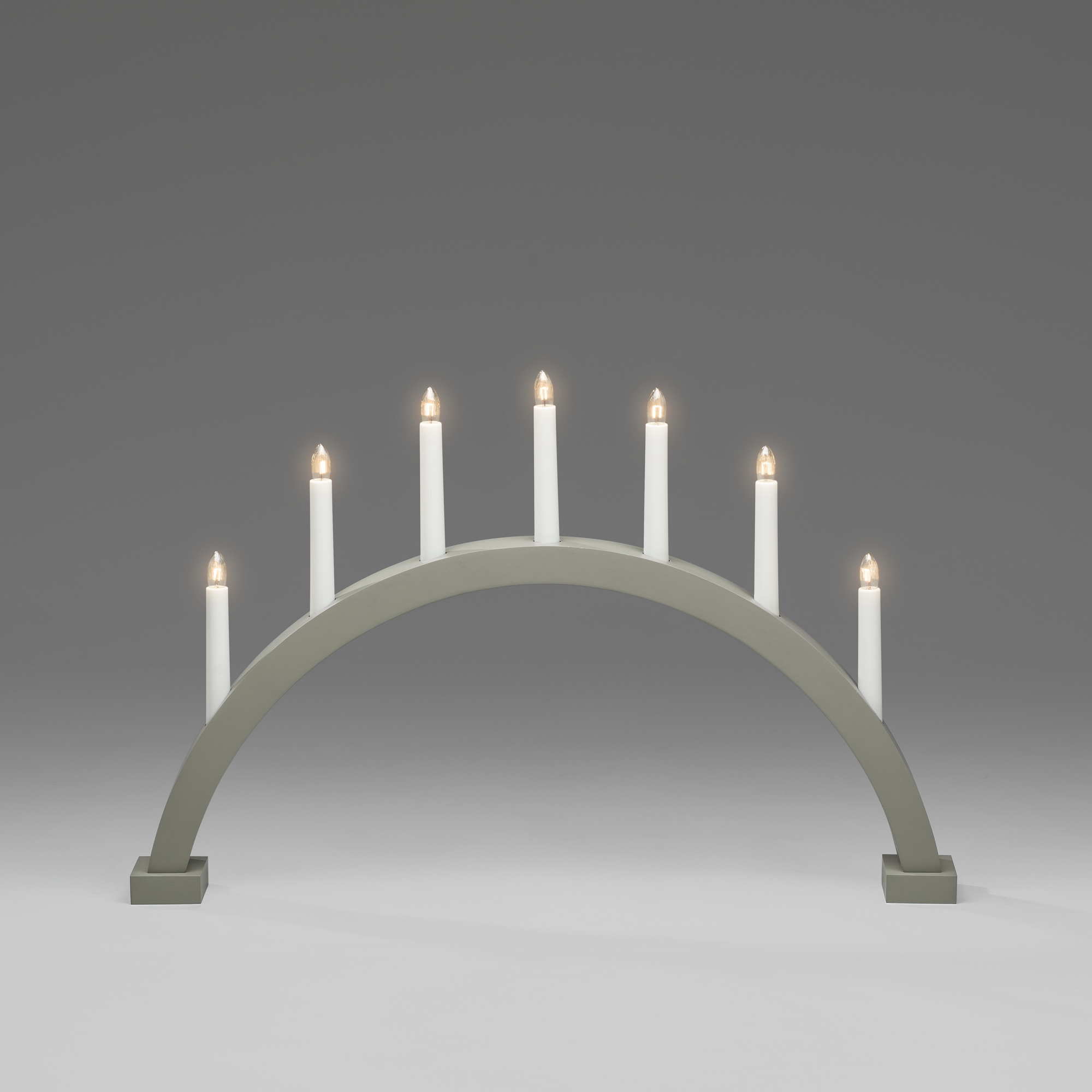 Adventsljusstake Gnosjö Konstsmide Båge 7 Ljusgrå/Grön